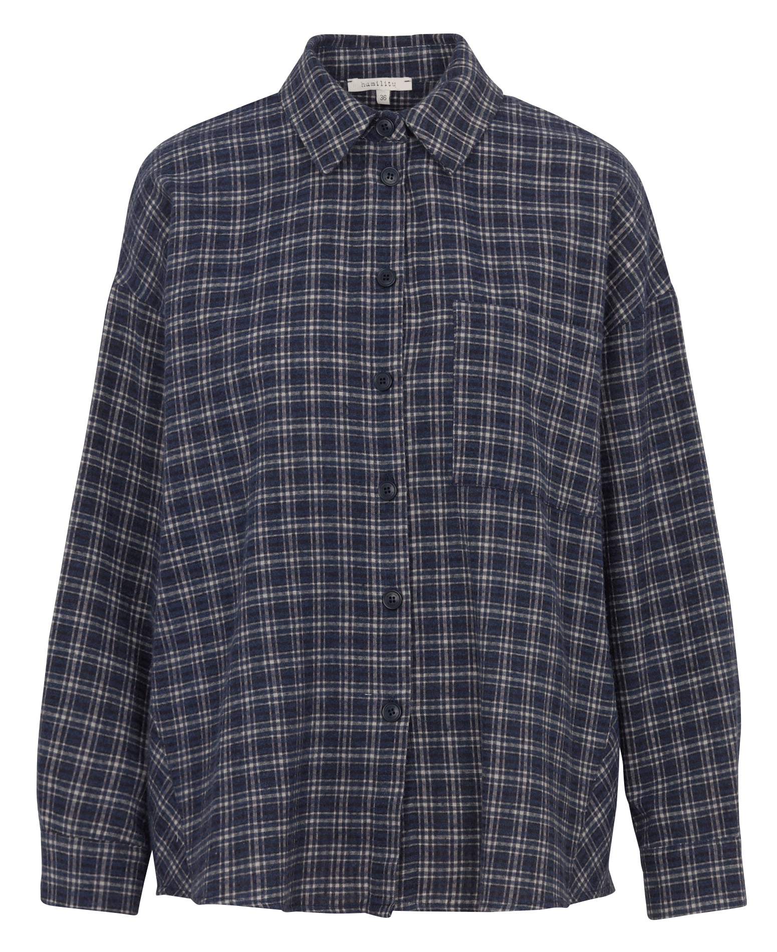 Geruite, oversized blouse HUMILITY Blauw