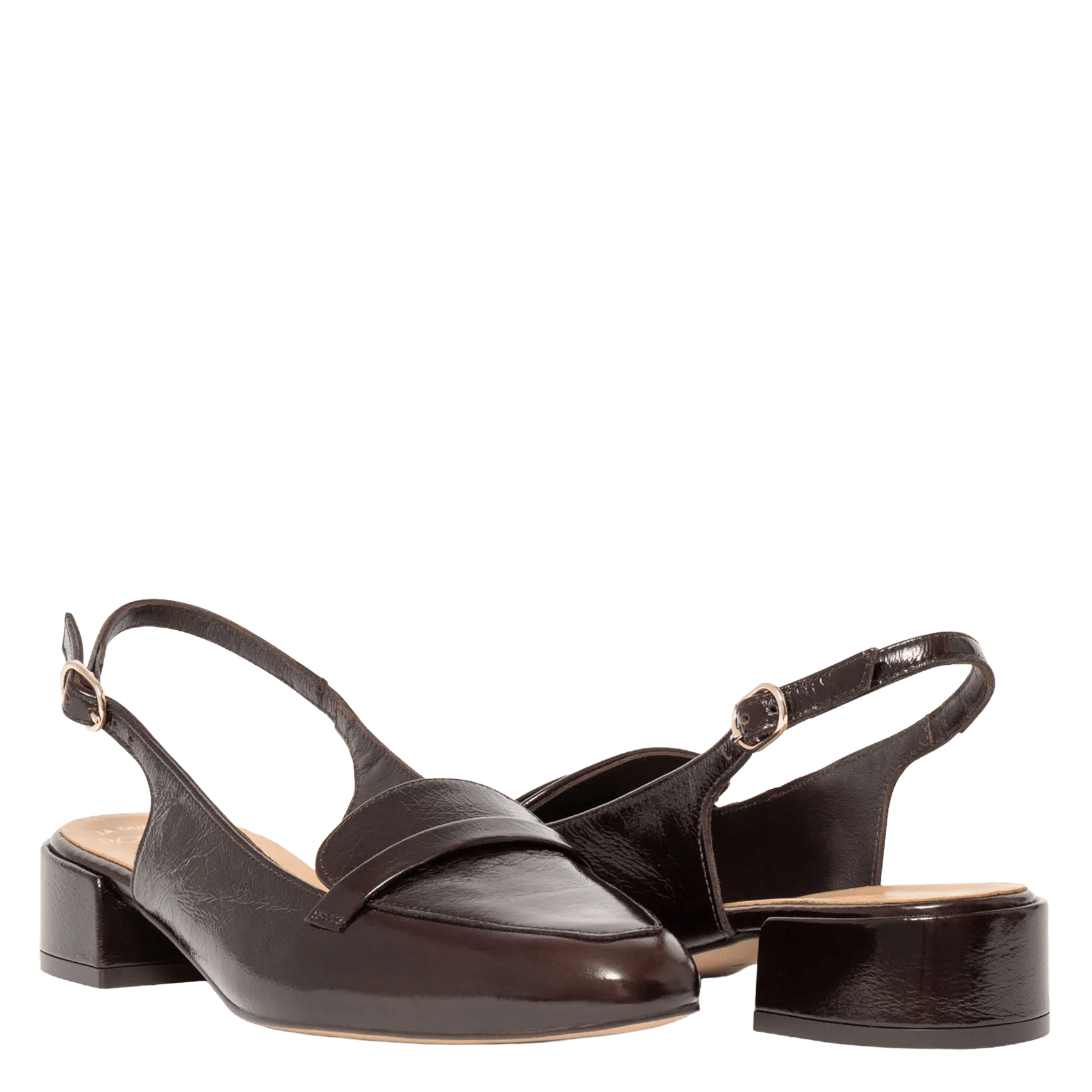 Ballerines en cuir BOCAGE Marron