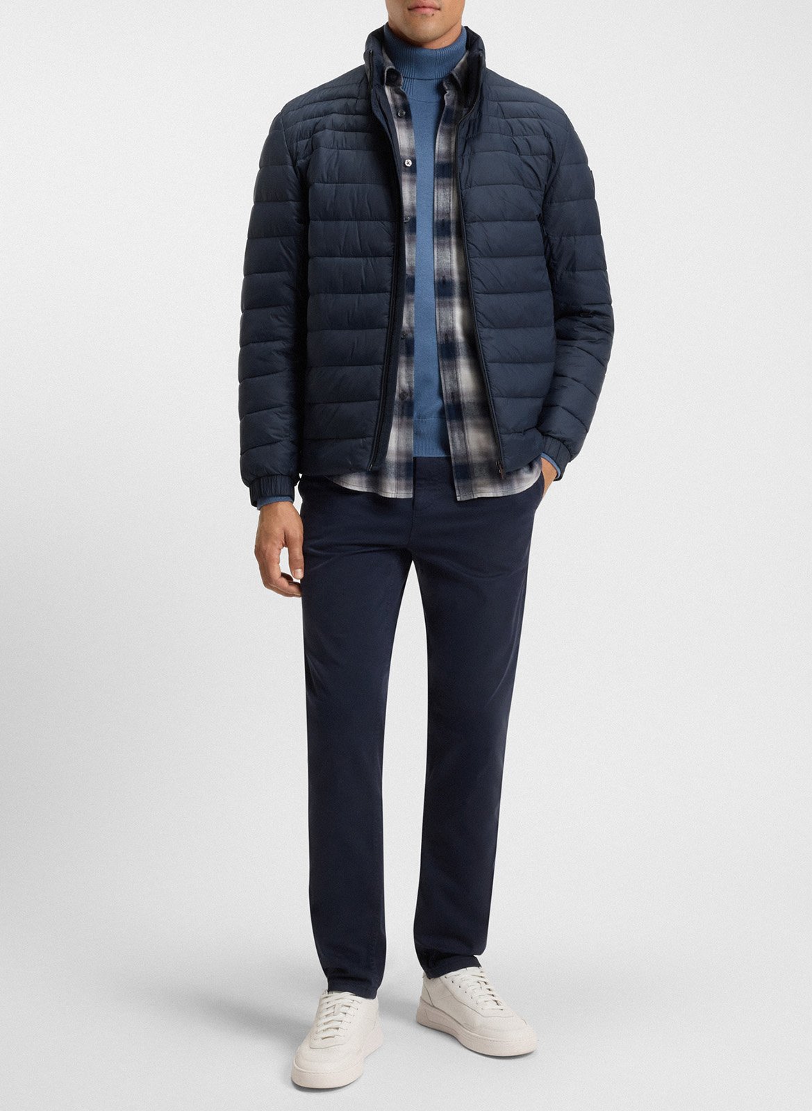 Quilted water-repellent and packable jacket with logo BOSS Blue