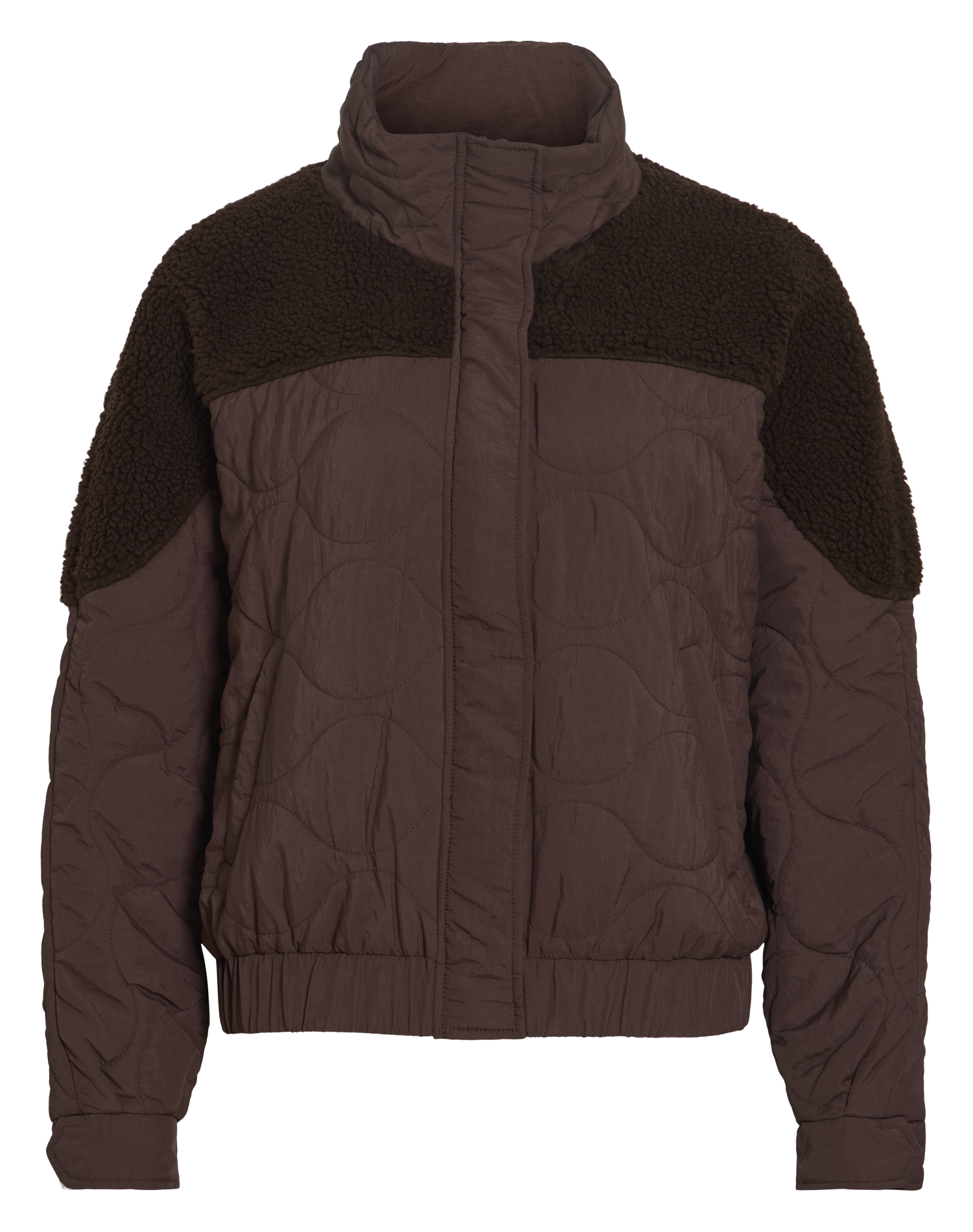 Manteau col montant uni VILA Marron