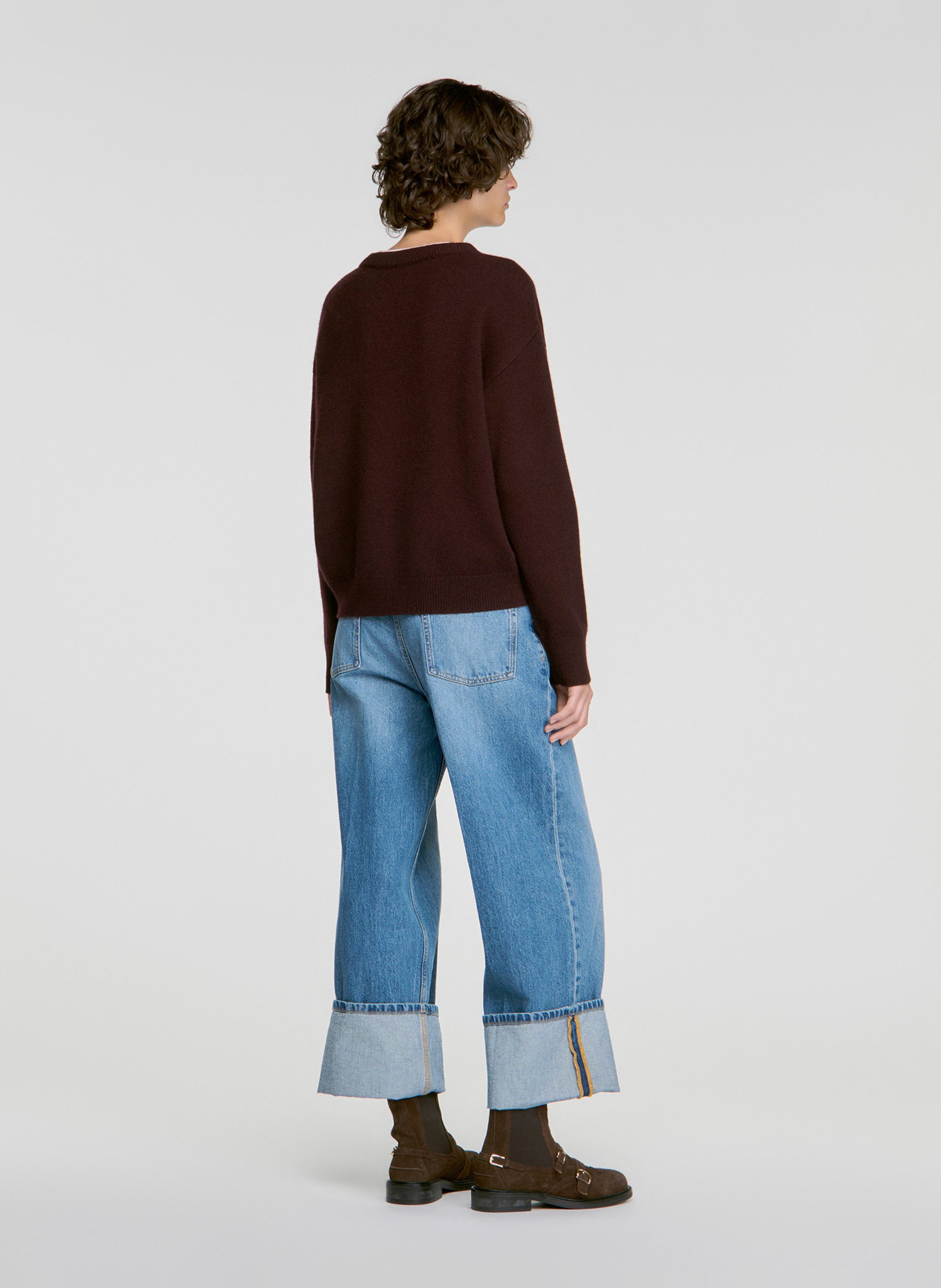 Pullover aus Wollmix mit V-Ausschnitt SANDRO Rot