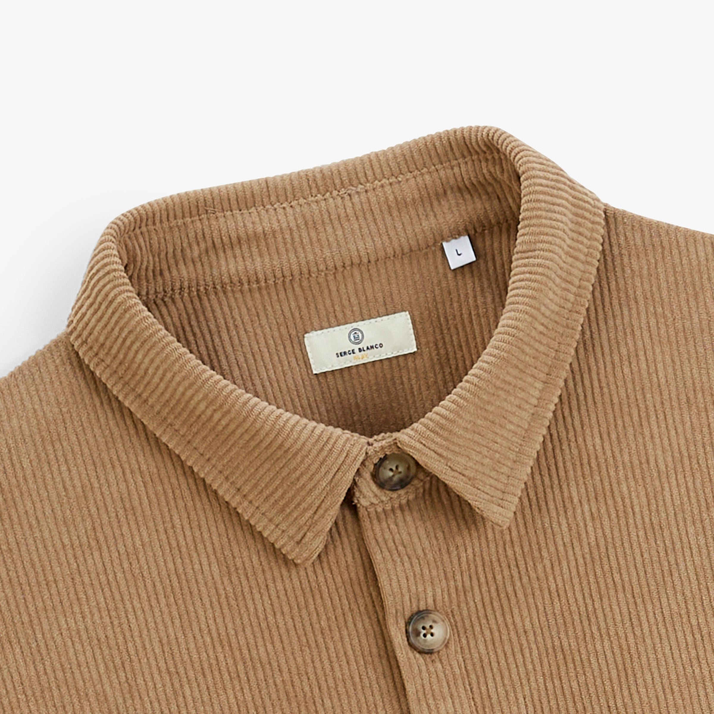 Long-sleeved velvet pigment dye beige cashmere shirt sbplay SERGE BLANCO Beige