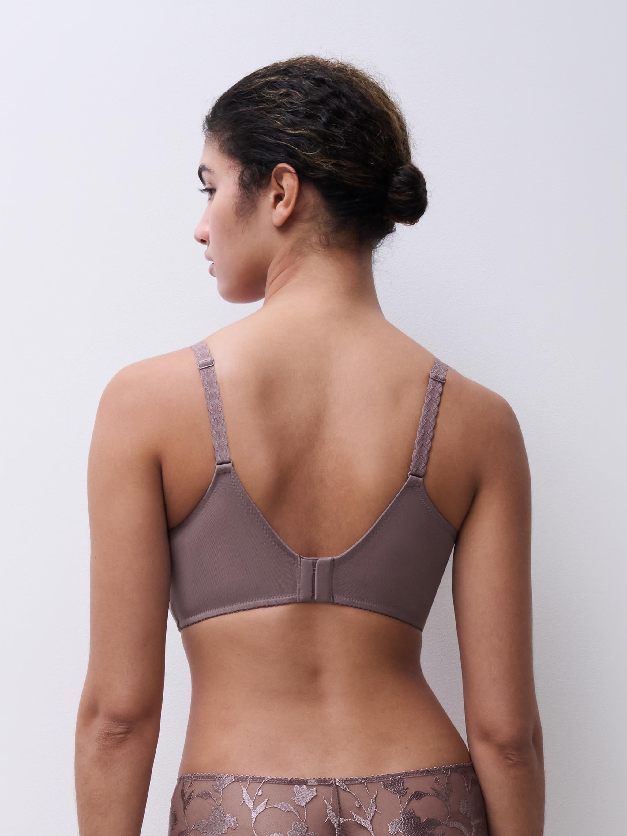 Non-wired bra with floral embroidery | Brown CHANTELLE Women