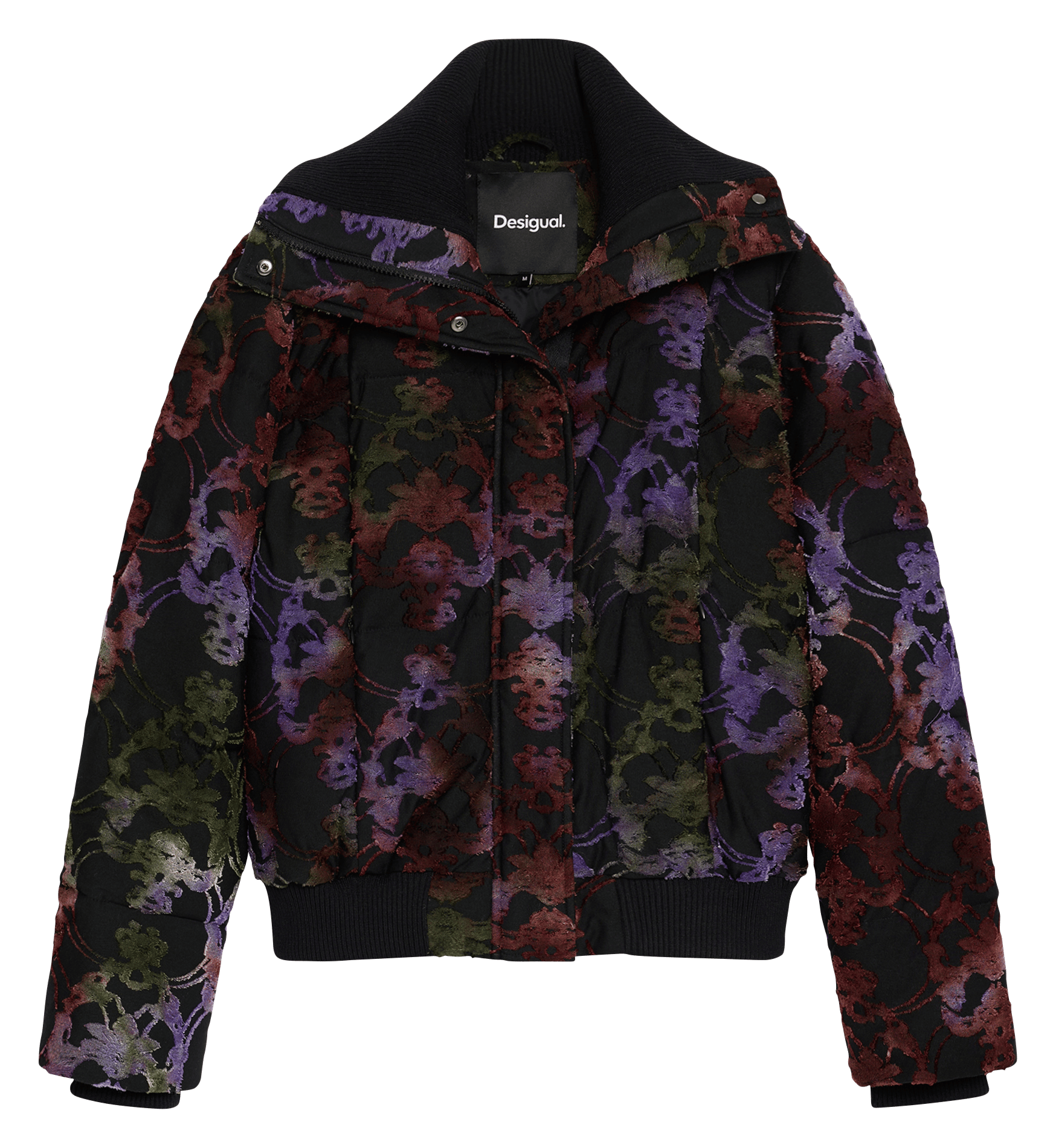 Puffer Jacket with Truck Driver Collar DESIGUAL Black