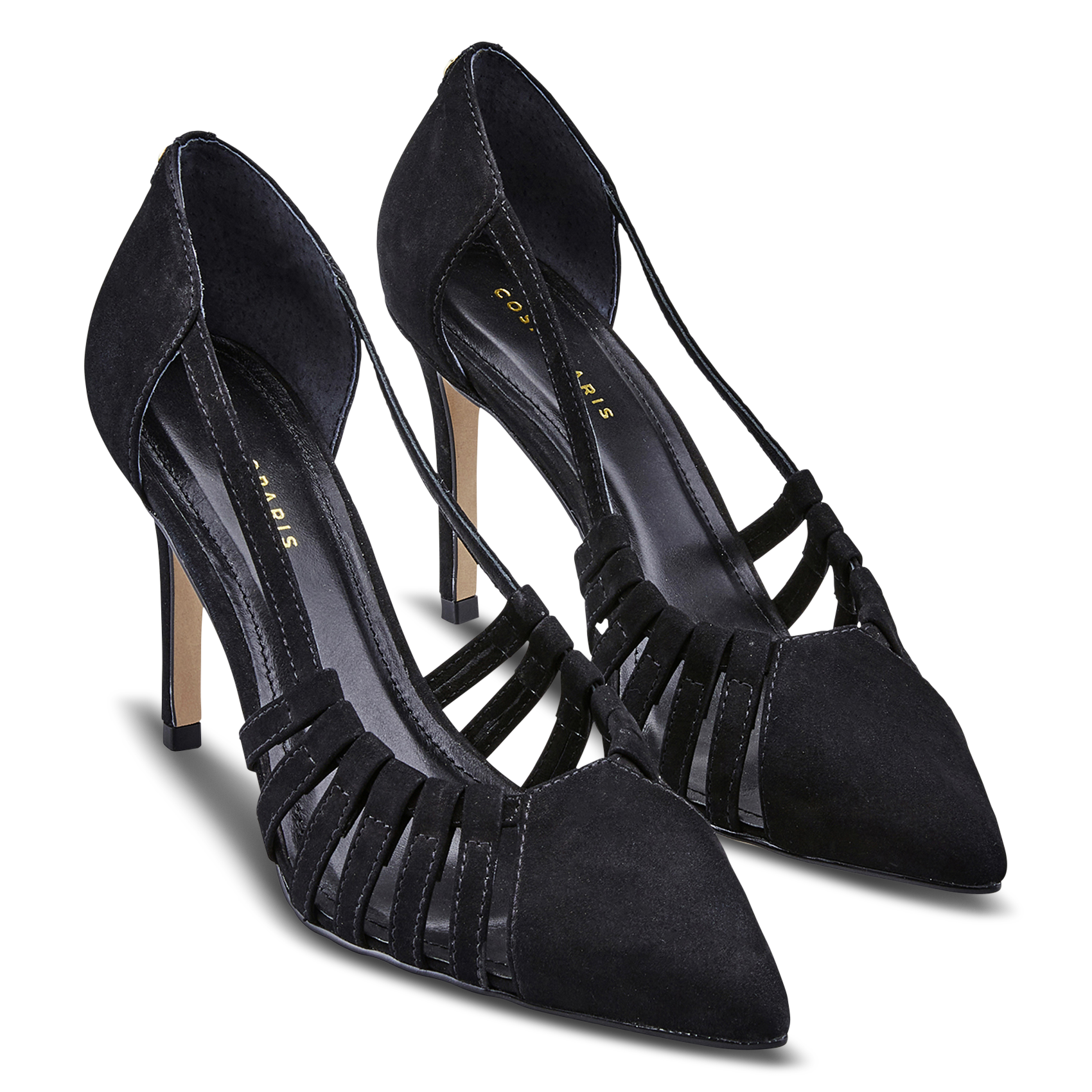 Pumps met bandjes van nubuckleer COSMOPARIS Zwart