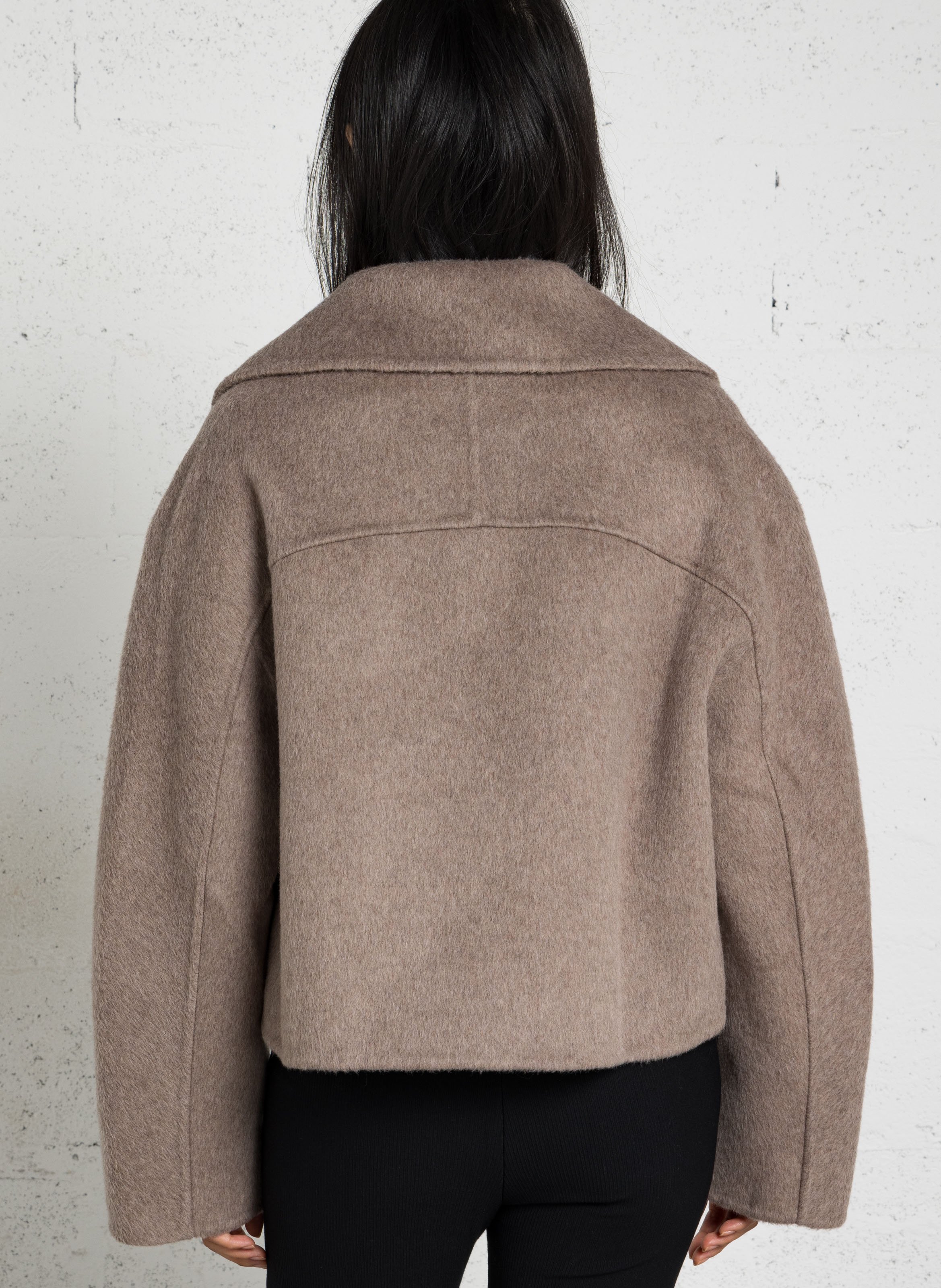 Veste à col montant en laine mélangée BOMBERS ORIGINAL Marron