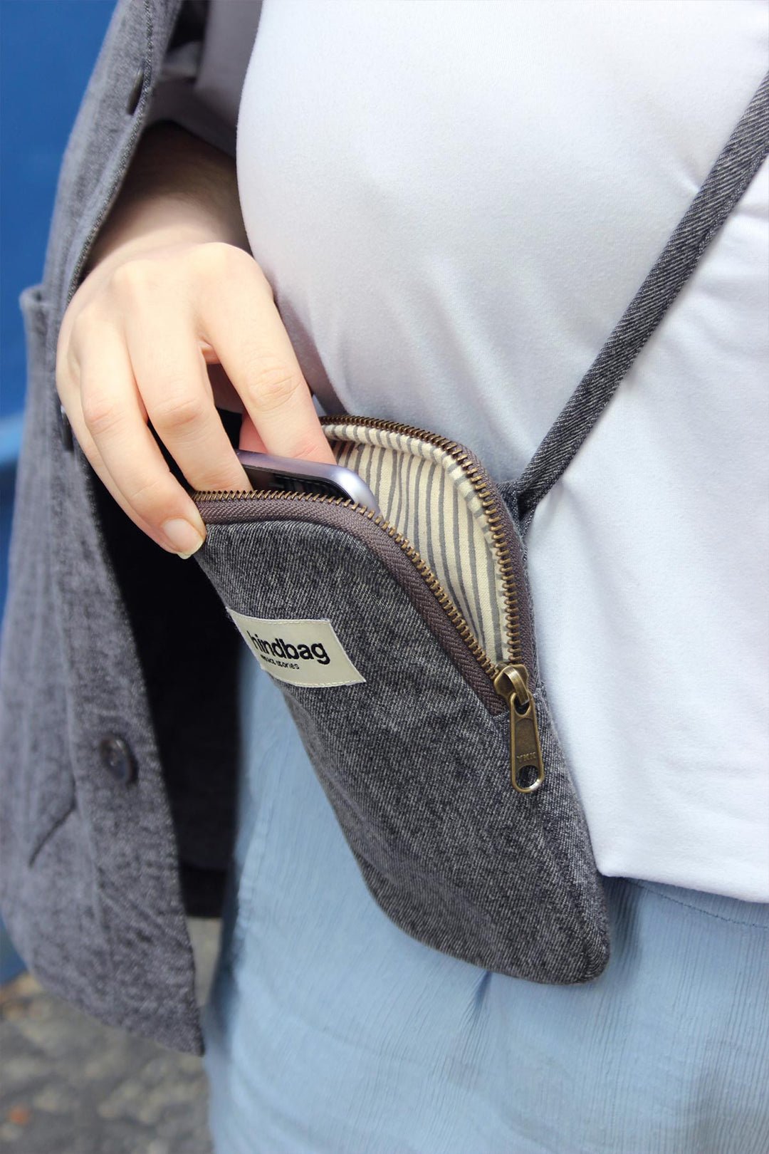 Cotton phone pouch HINDBAG Grey
