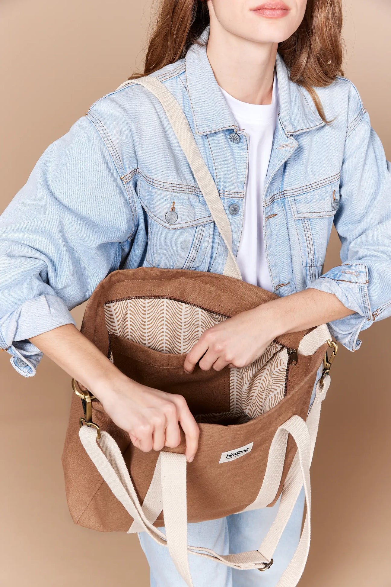 Cotton tote bag HINDBAG Brown