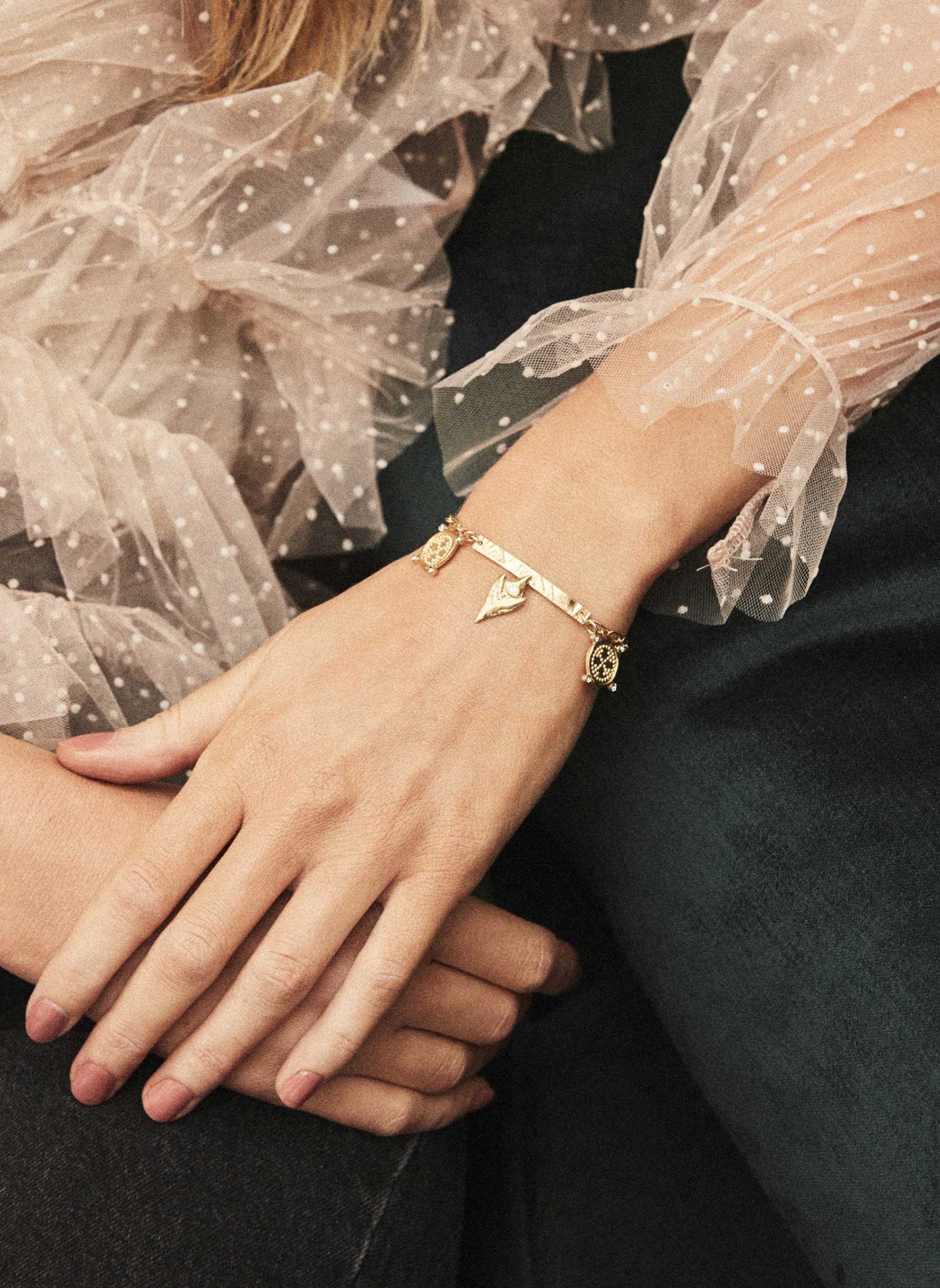 Bracelet with drop beads HIPANEMA Golden