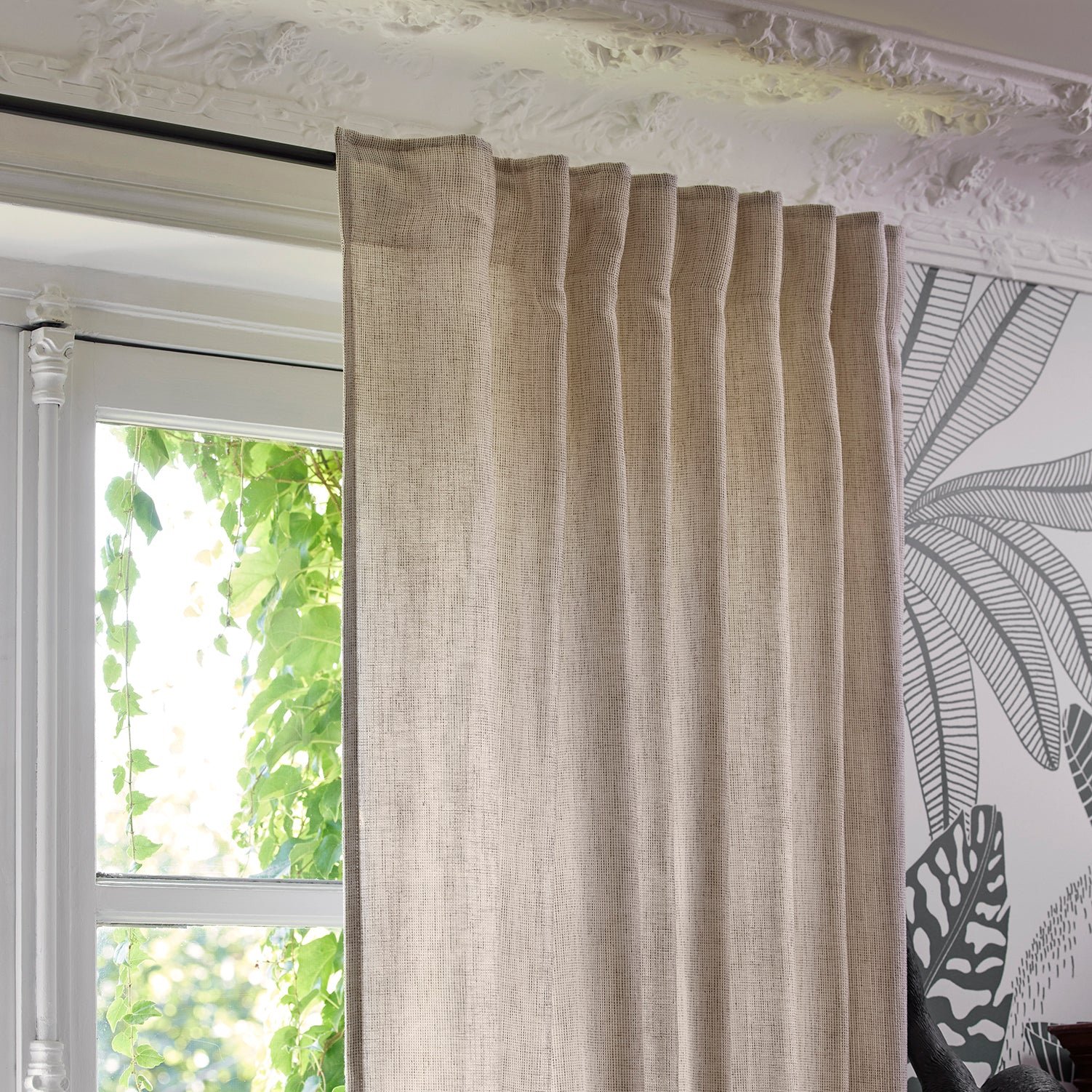 Net curtain with loops MADURA Beige
