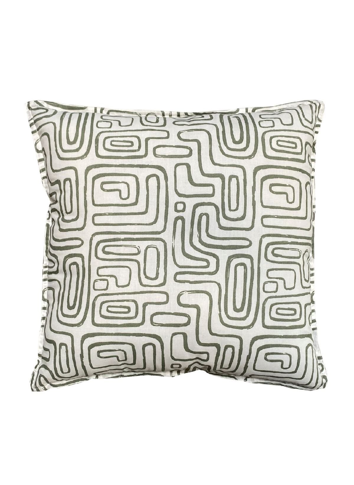 Square printed cotton cushion TODAY LINGE DE MAISON White