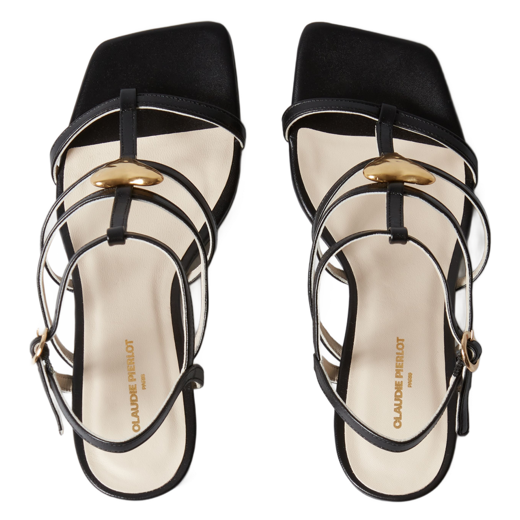 Sandales à talon en cuir CLAUDIE PIERLOT Noir