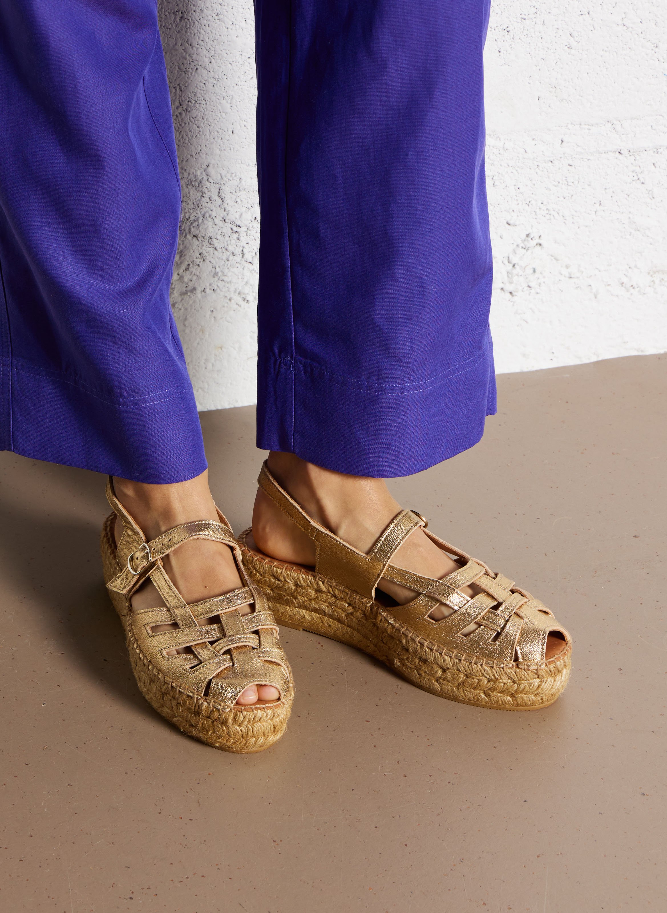 Leather espadrilles NAGUISA Golden