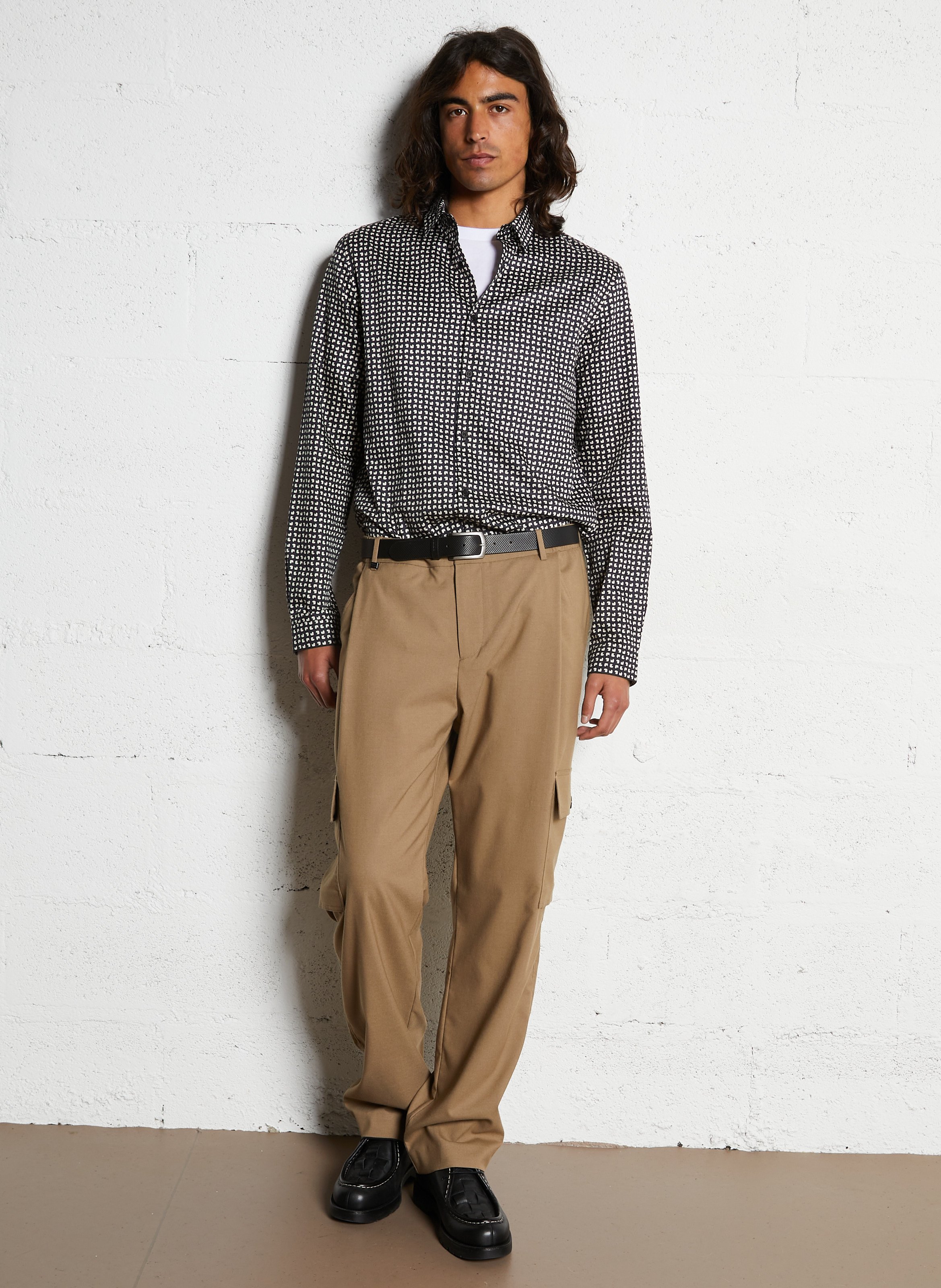 Gerade Knopfleiste Hemd mit Muster IKKS Blau