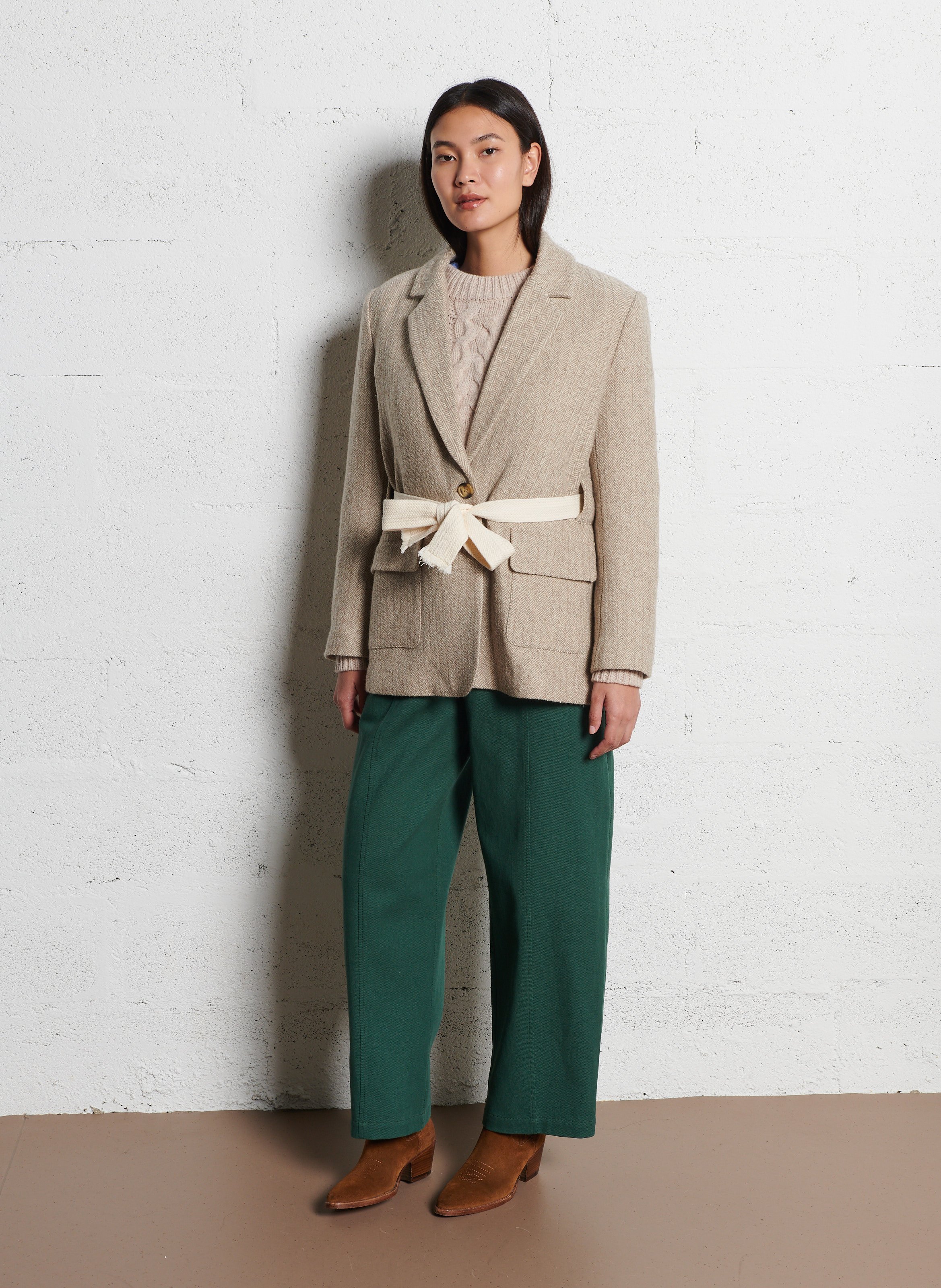 Veste tailleur en laine mélangée LOUISE MISHA Beige