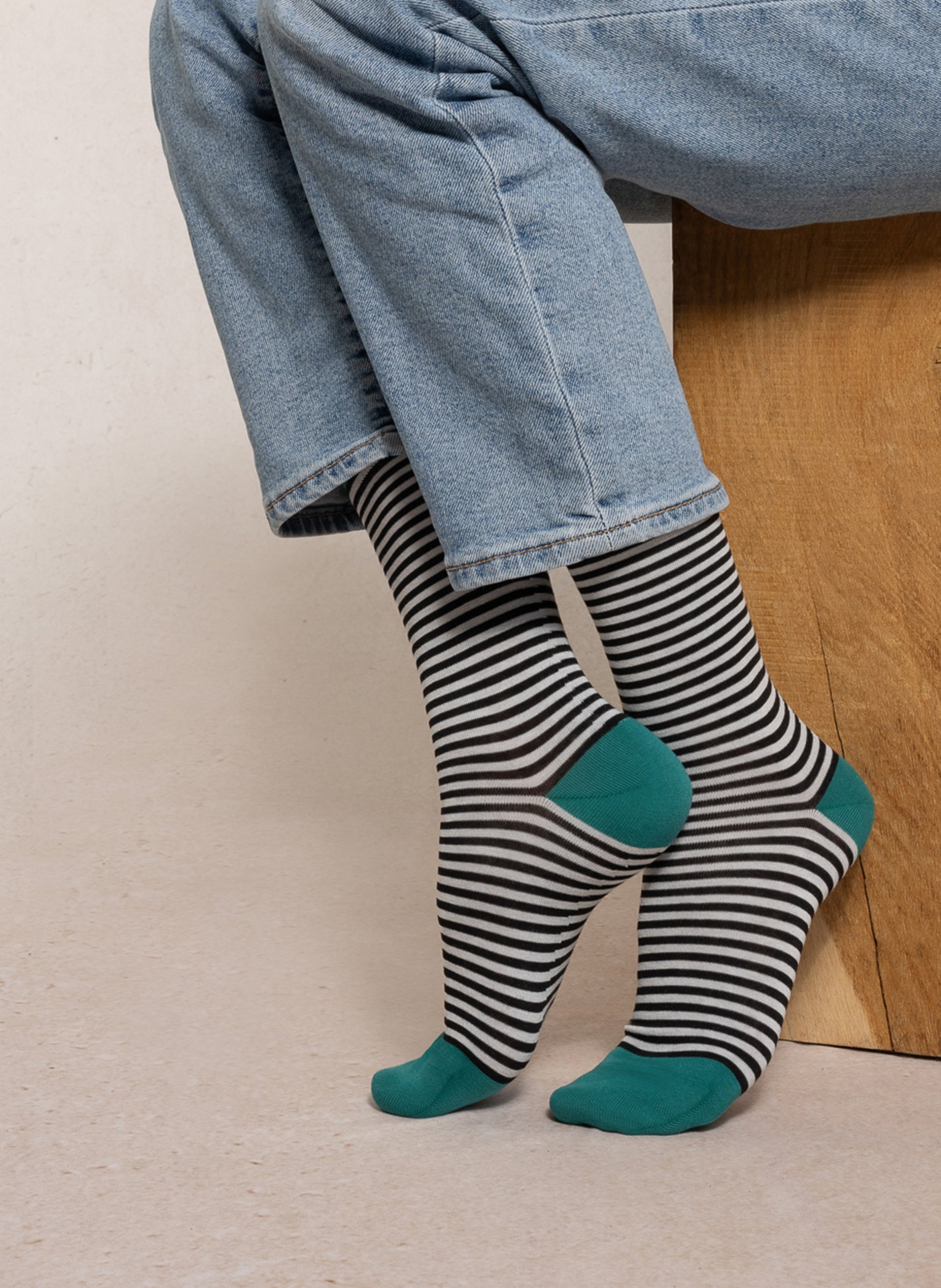 Striped blended cotton socks BLEUFORET Black