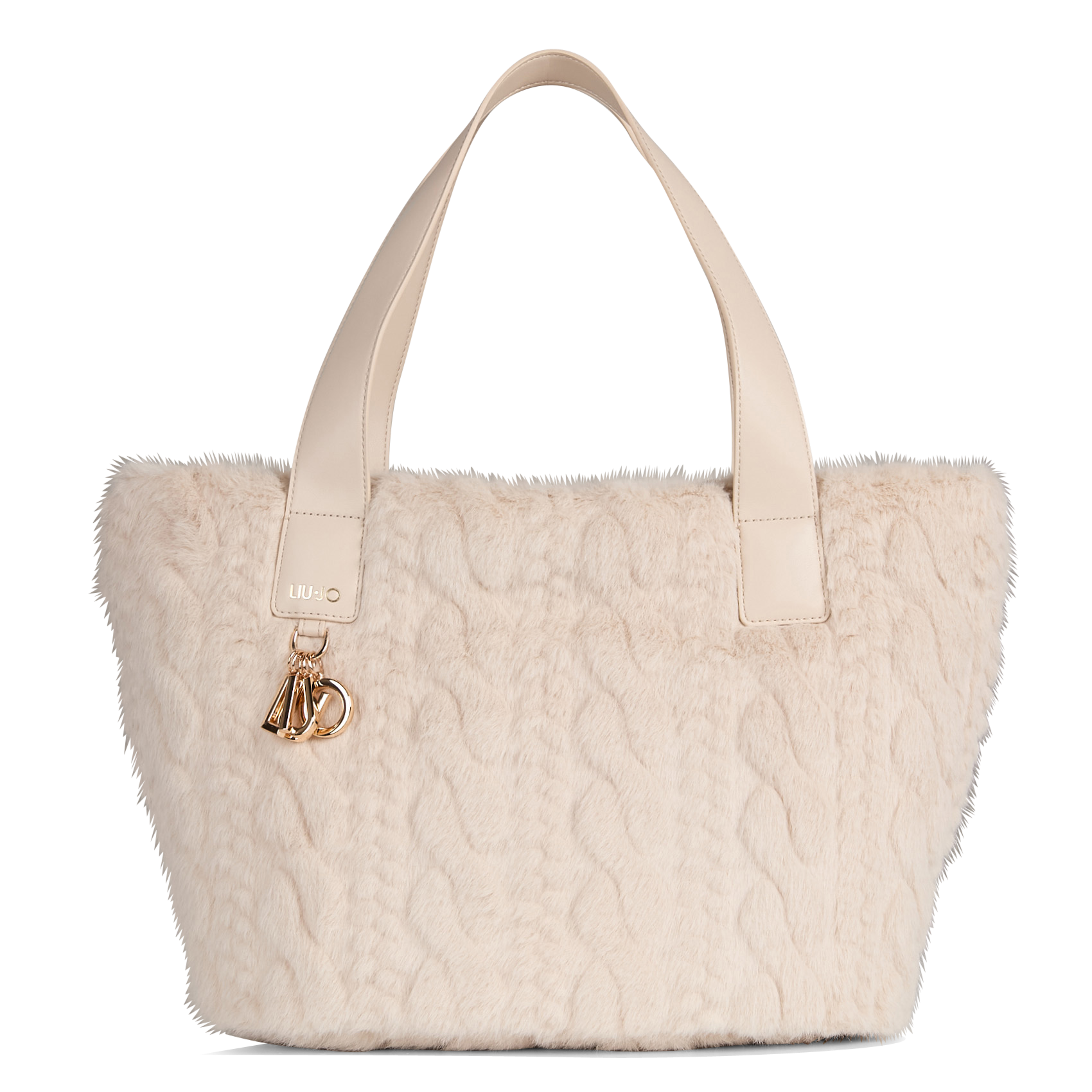Sac cabas en fourrure synthétique LIU JO Beige