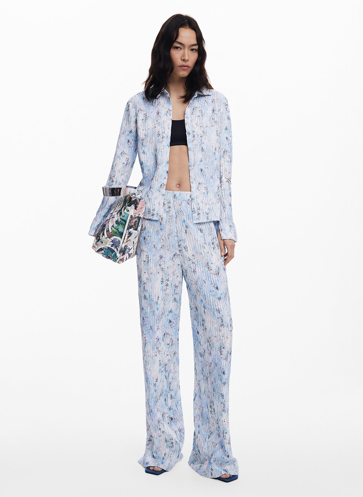 Pantalon large imprimé  DESIGUAL Bleu