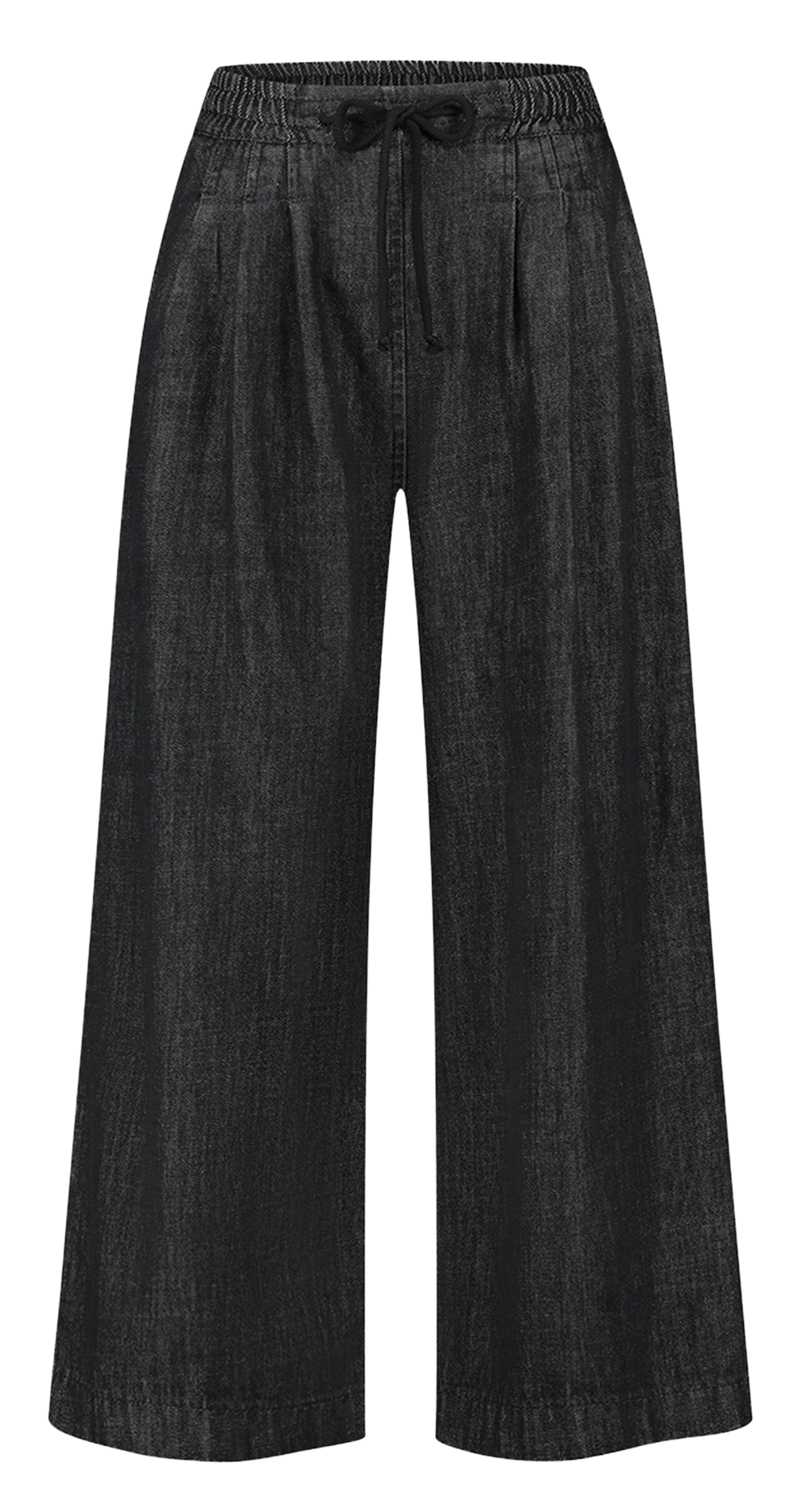 Elasticated Wide Leg Denim Pants BY BAR Black