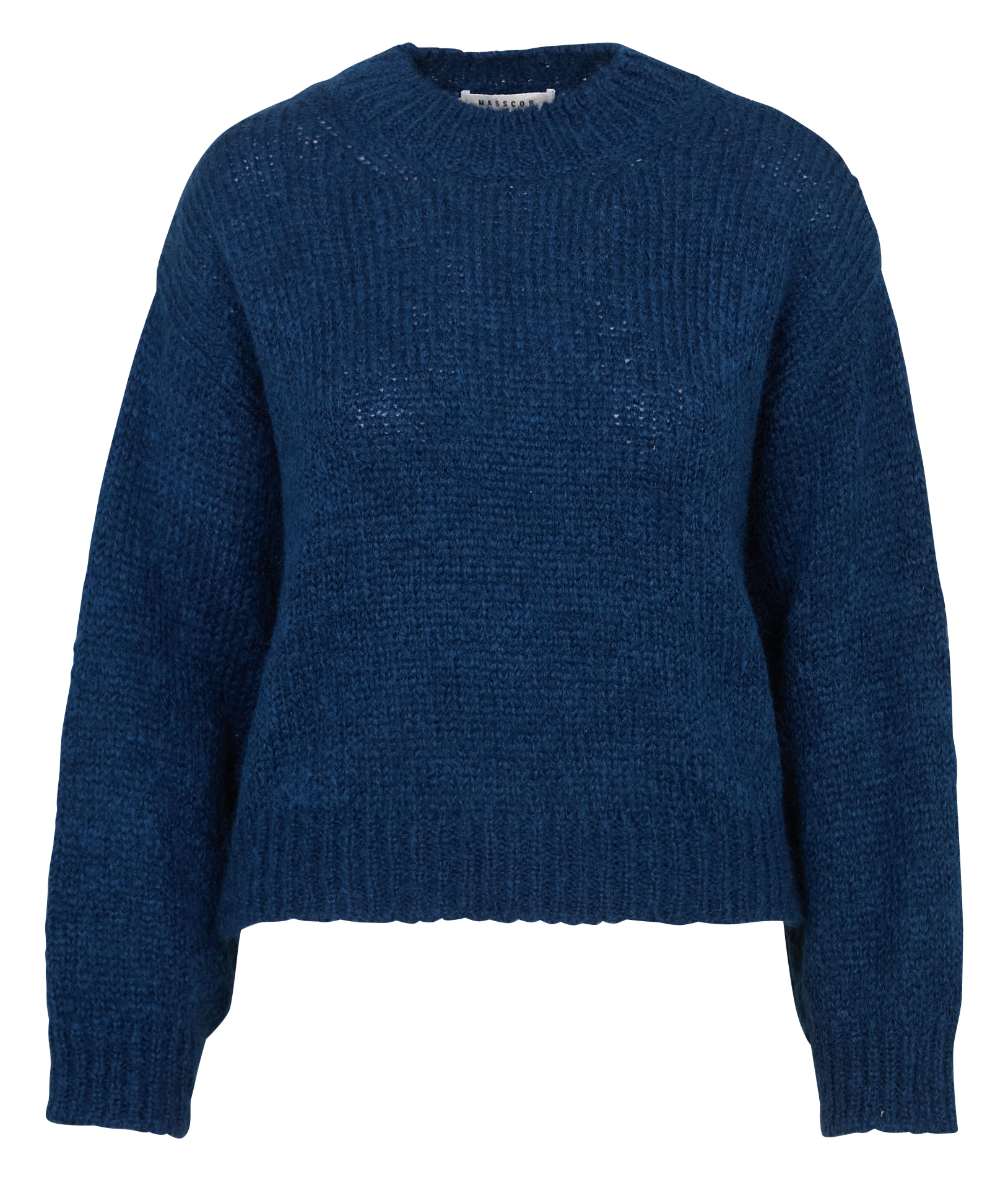 Pull ample col rond en kid mohair mélangé MASSCOB Bleu