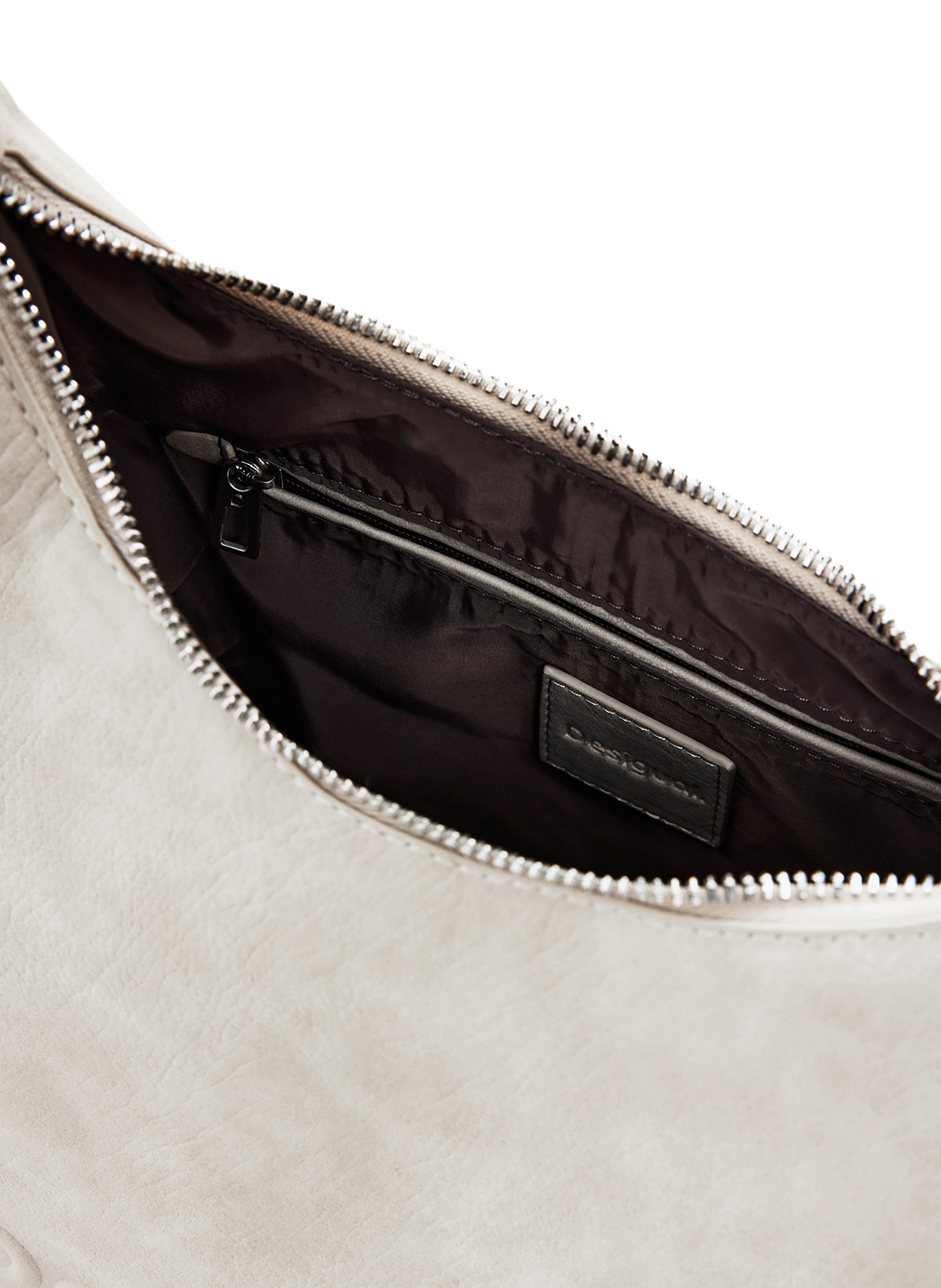 Sac porté épaule uni à logo 3D DESIGUAL Marron