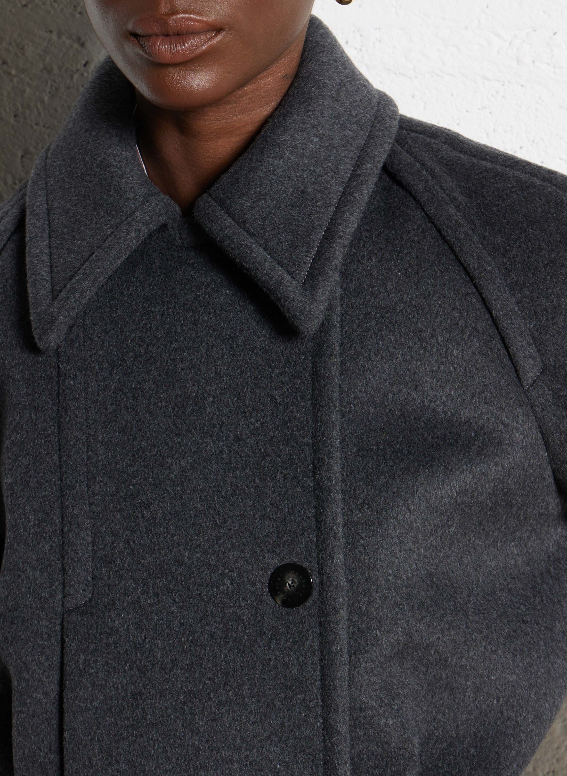 Veste droite en laine mélangée MARGAUX LONNBERG Argent