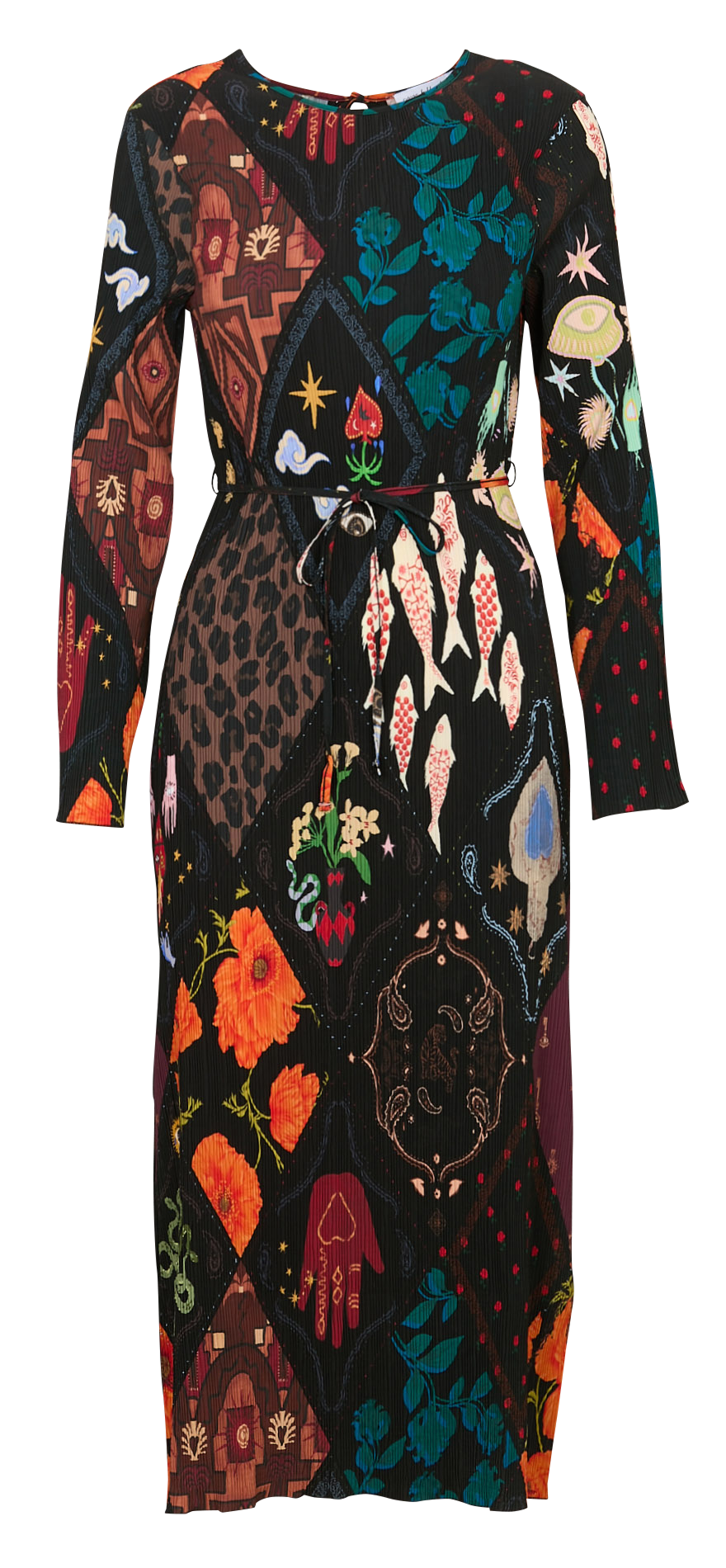 Robe midi col rond imprimée NEVER FULLY DRESSED Multicolore