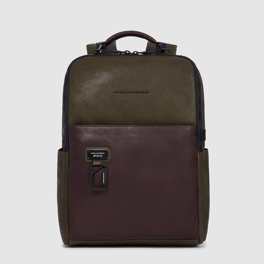Leather backpack PIQUADRO Green