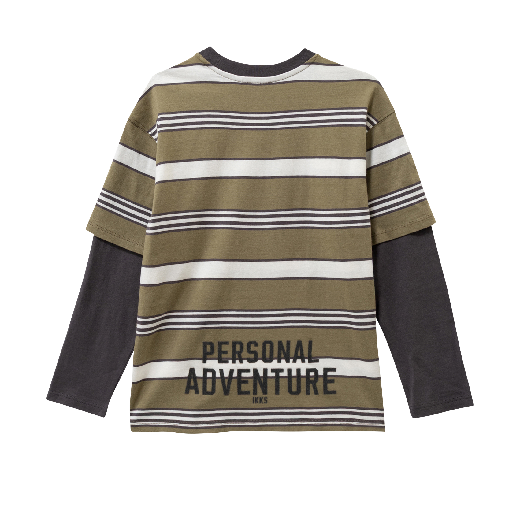 Straight striped cotton T-shirt IKKS JUNIOR Grey