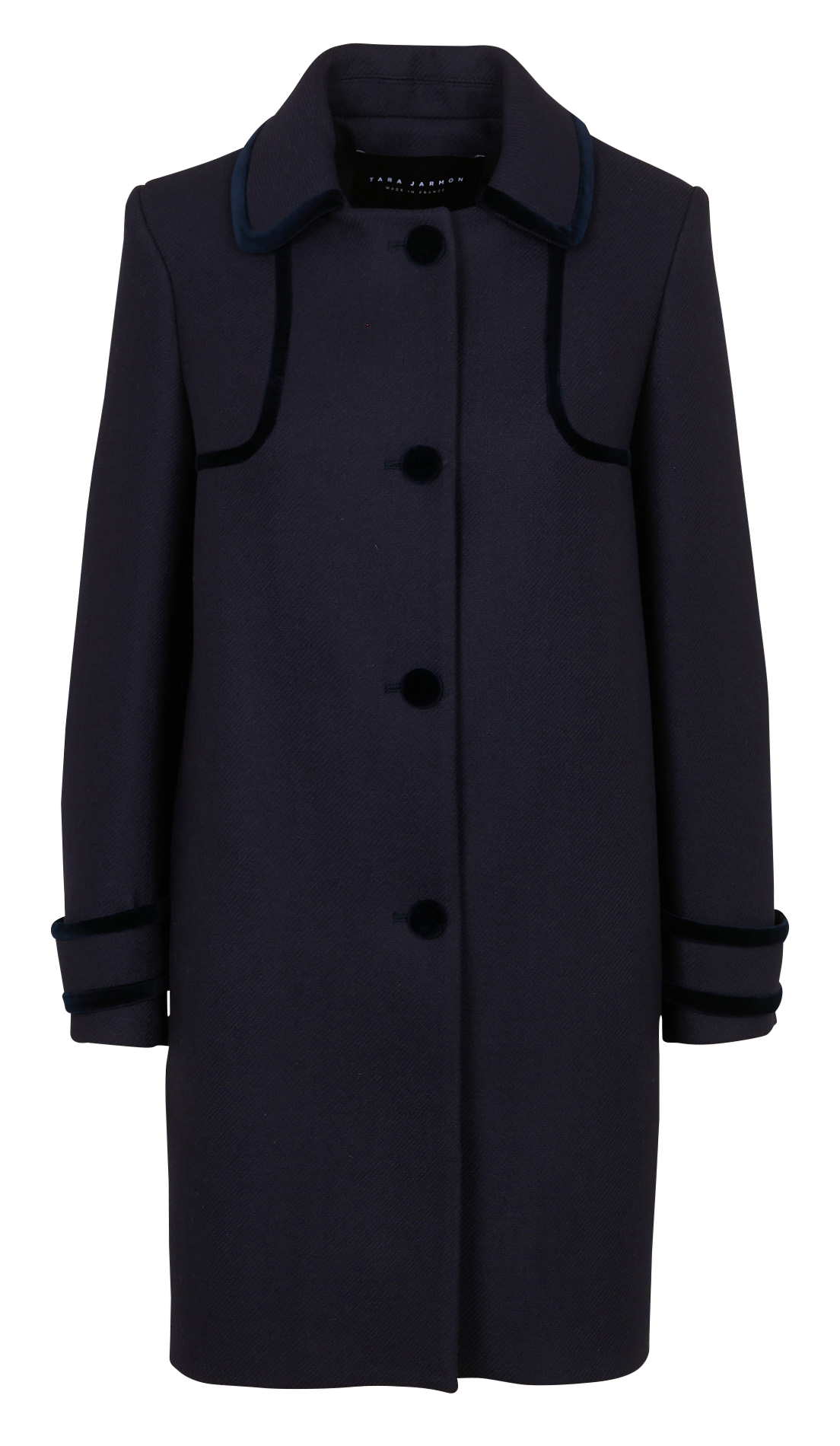 Straight wool-blend coat with classic collar TARA JARMON Blue