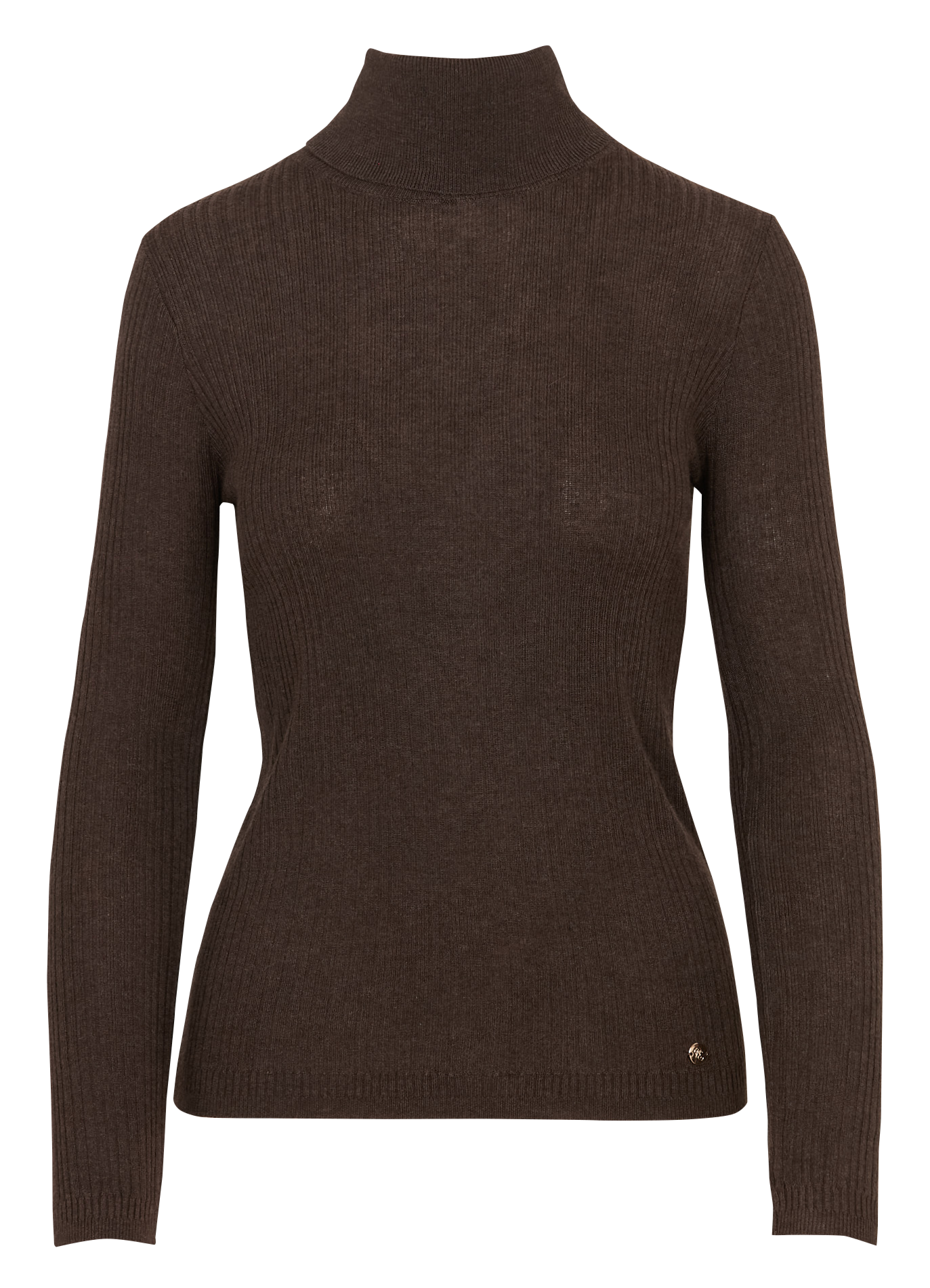 Pull droit col roulé en maille LA PETITE ETOILE Marron