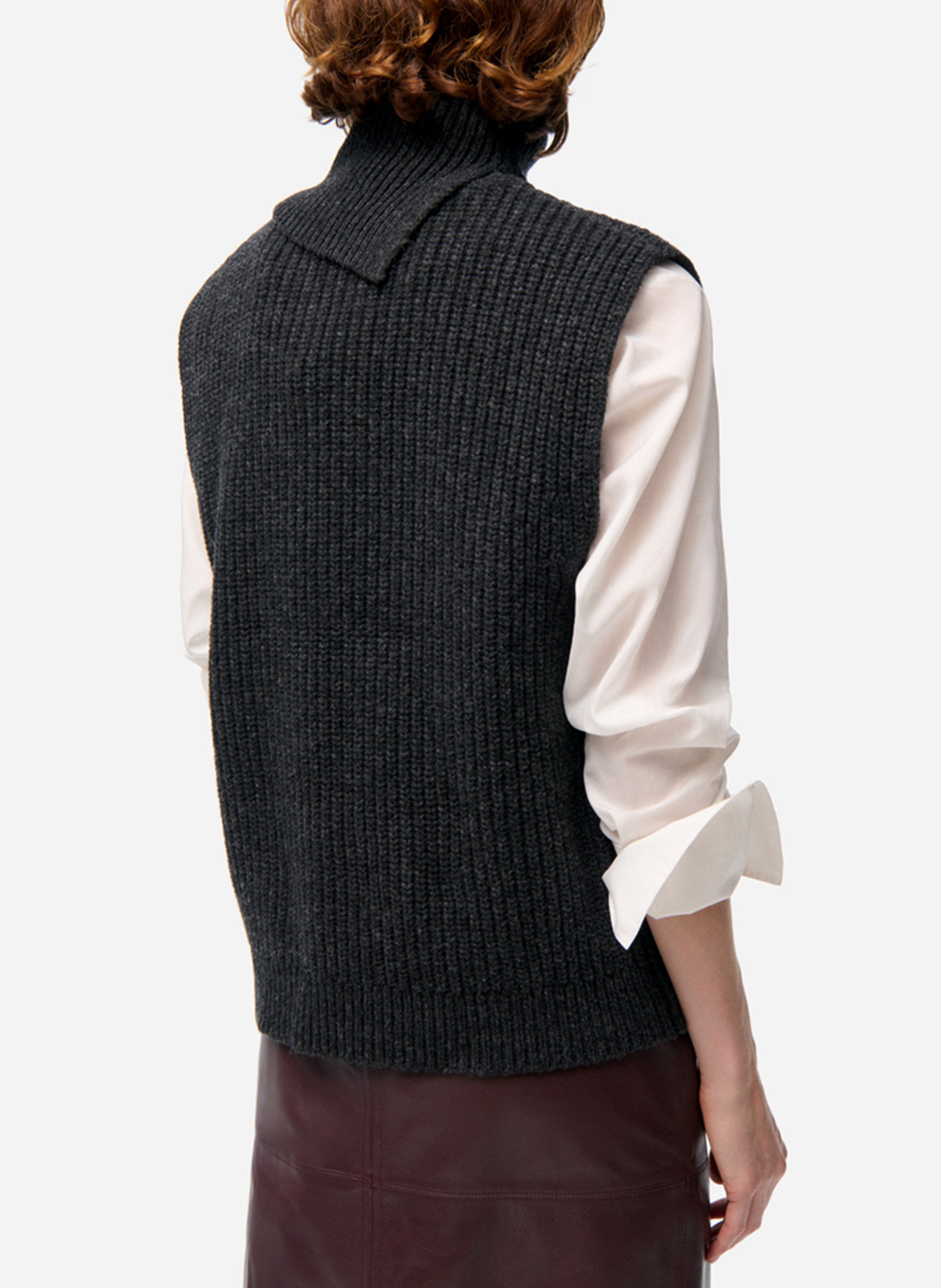 Wool turtleneck top VANESSA BRUNO Grey