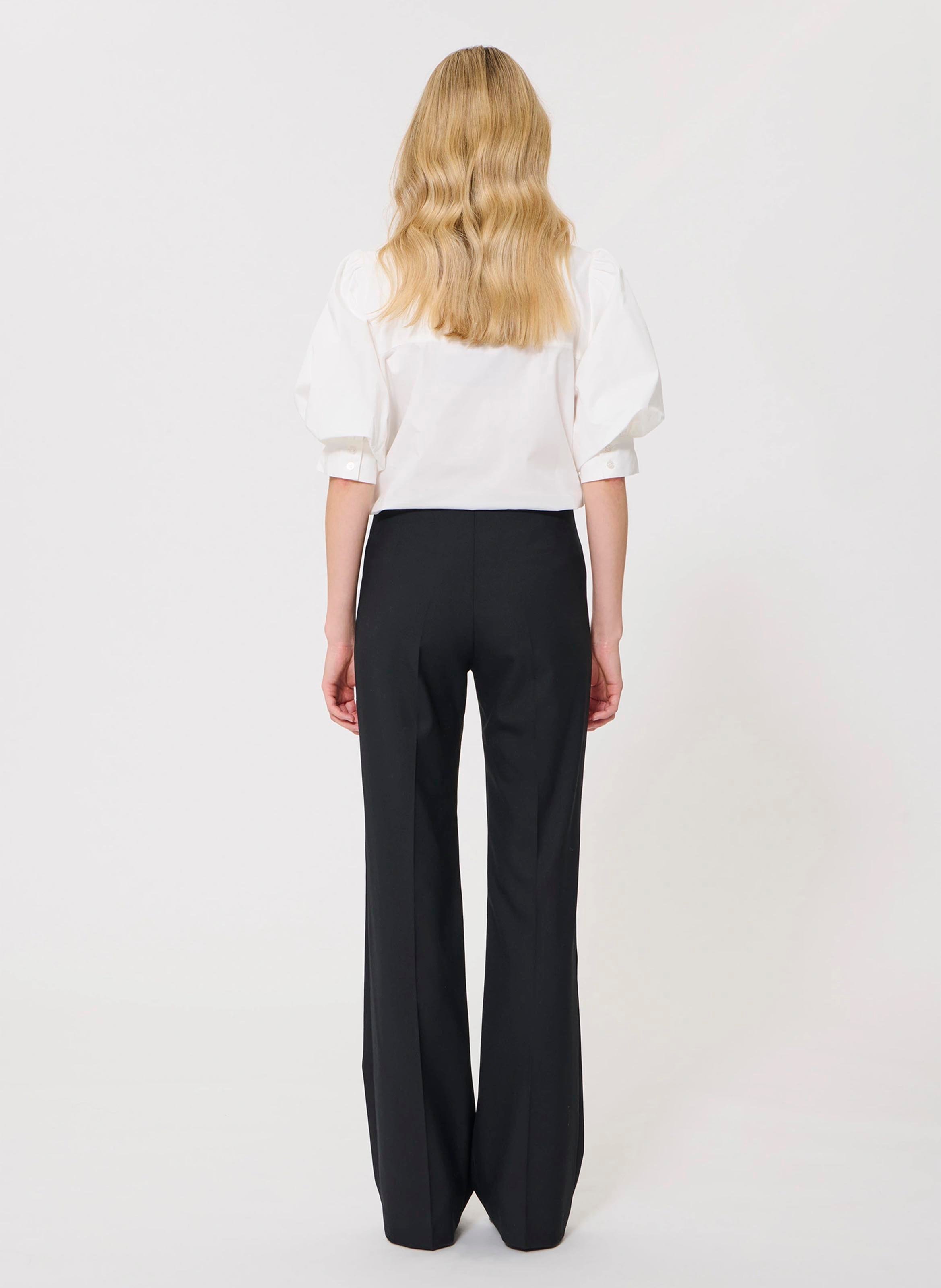 Pantalone con pince in lana TARA JARMON Nero