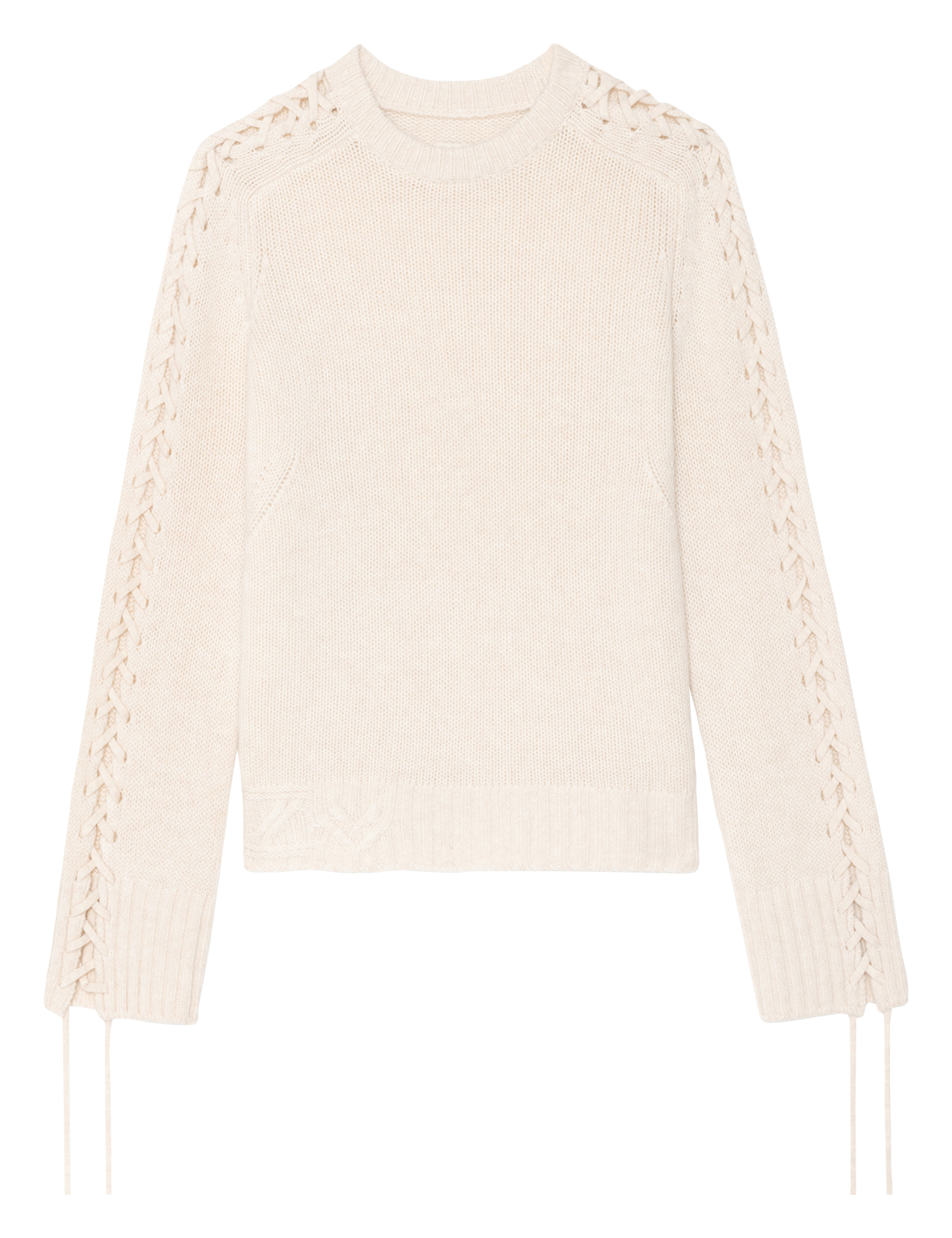 Pull col rond en laine et cachemire  ZADIG&VOLTAIRE Blanc