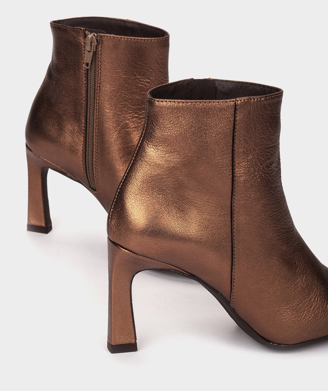 Bronze Metallic Ankle Boots PEDRO MIRALLES Brown