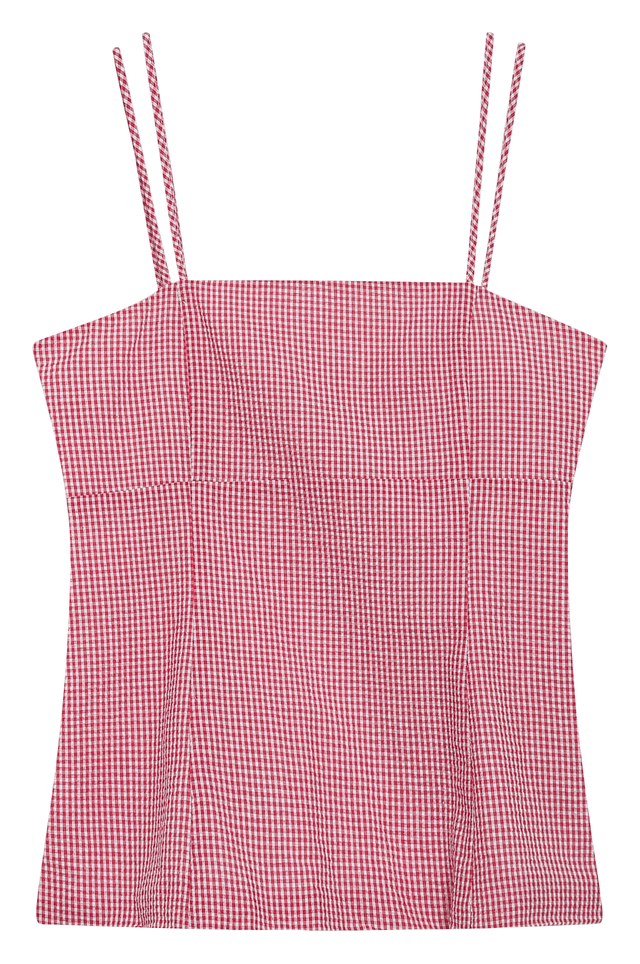 Mouwloze top met vierkante hals in katoen. GRACE ET MILA Rood