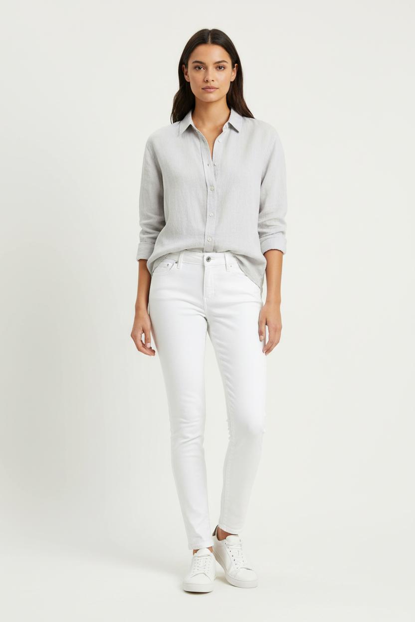 Cropped slim jeans with studs LEVI'S - Seconde main White