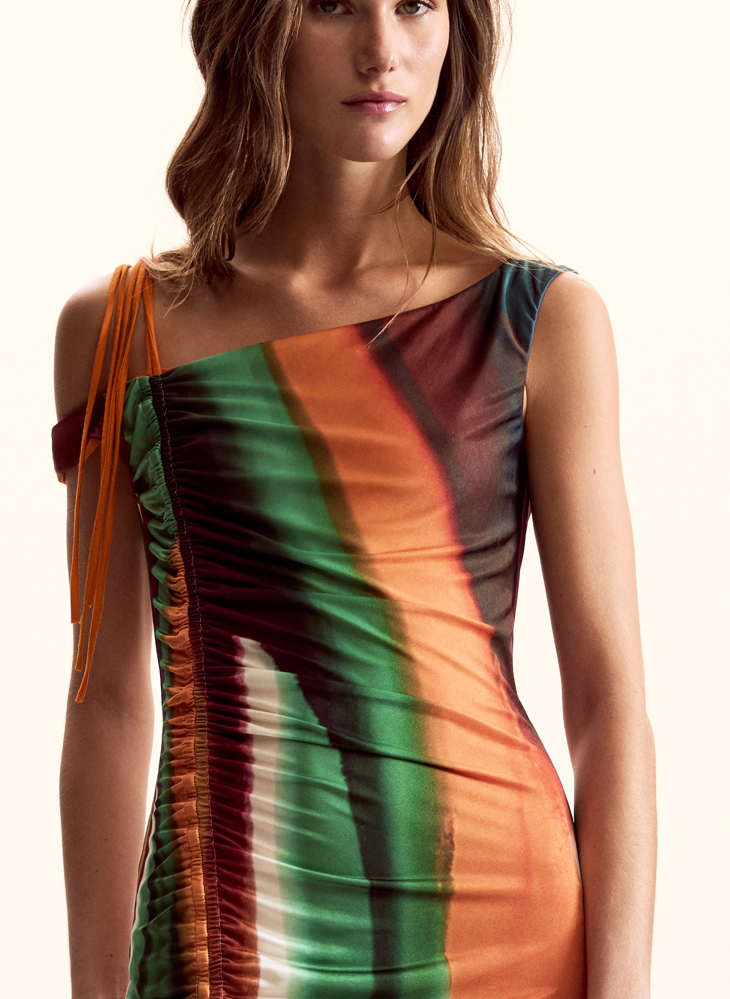 Robe midi col bateau imprimée DESIGUAL Blanc