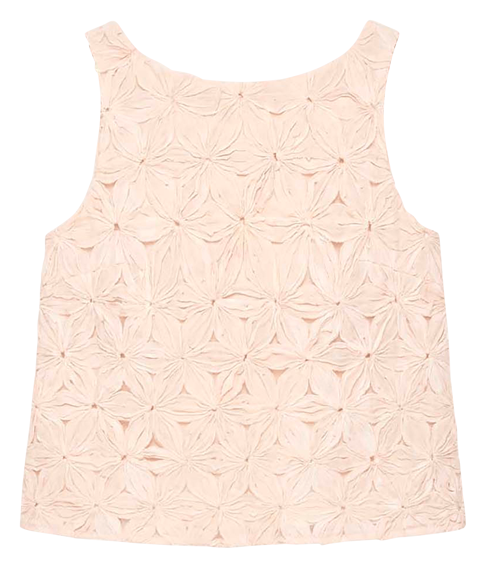 Top court sans manches à motif fleurs TARA JARMON Beige