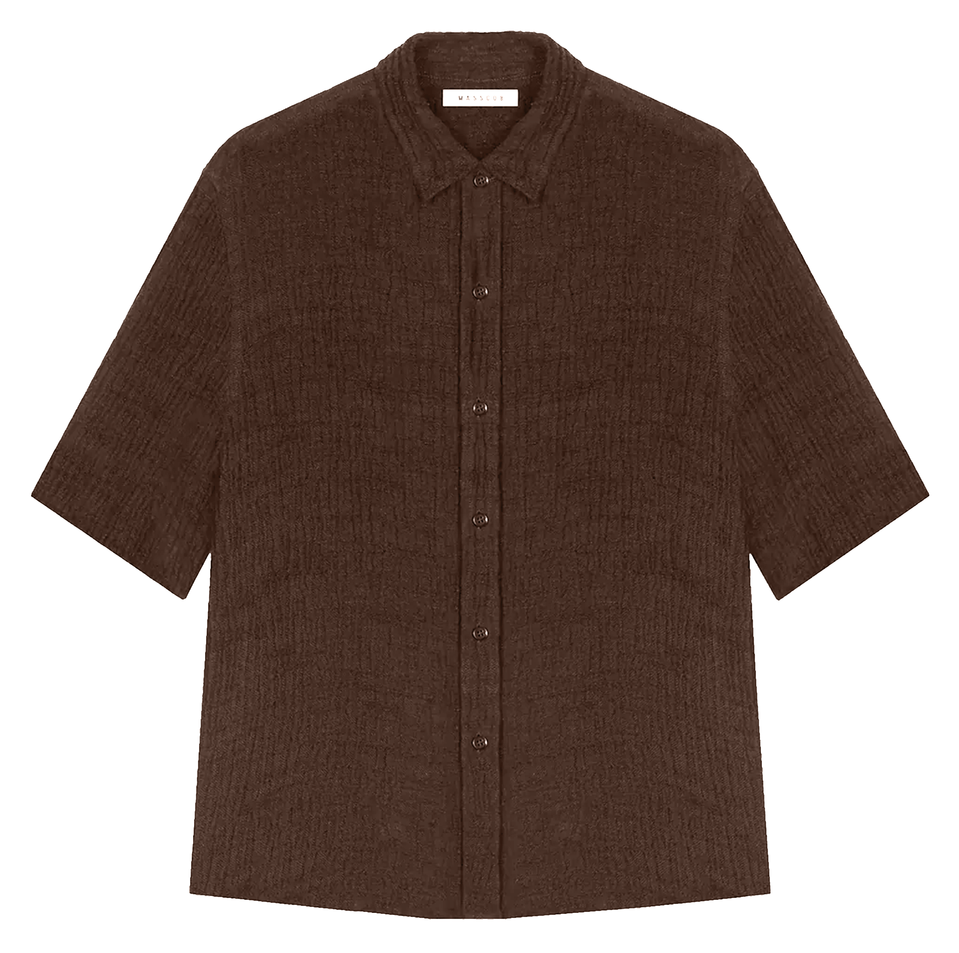 Textured straight linen blend shirt MASSCOB