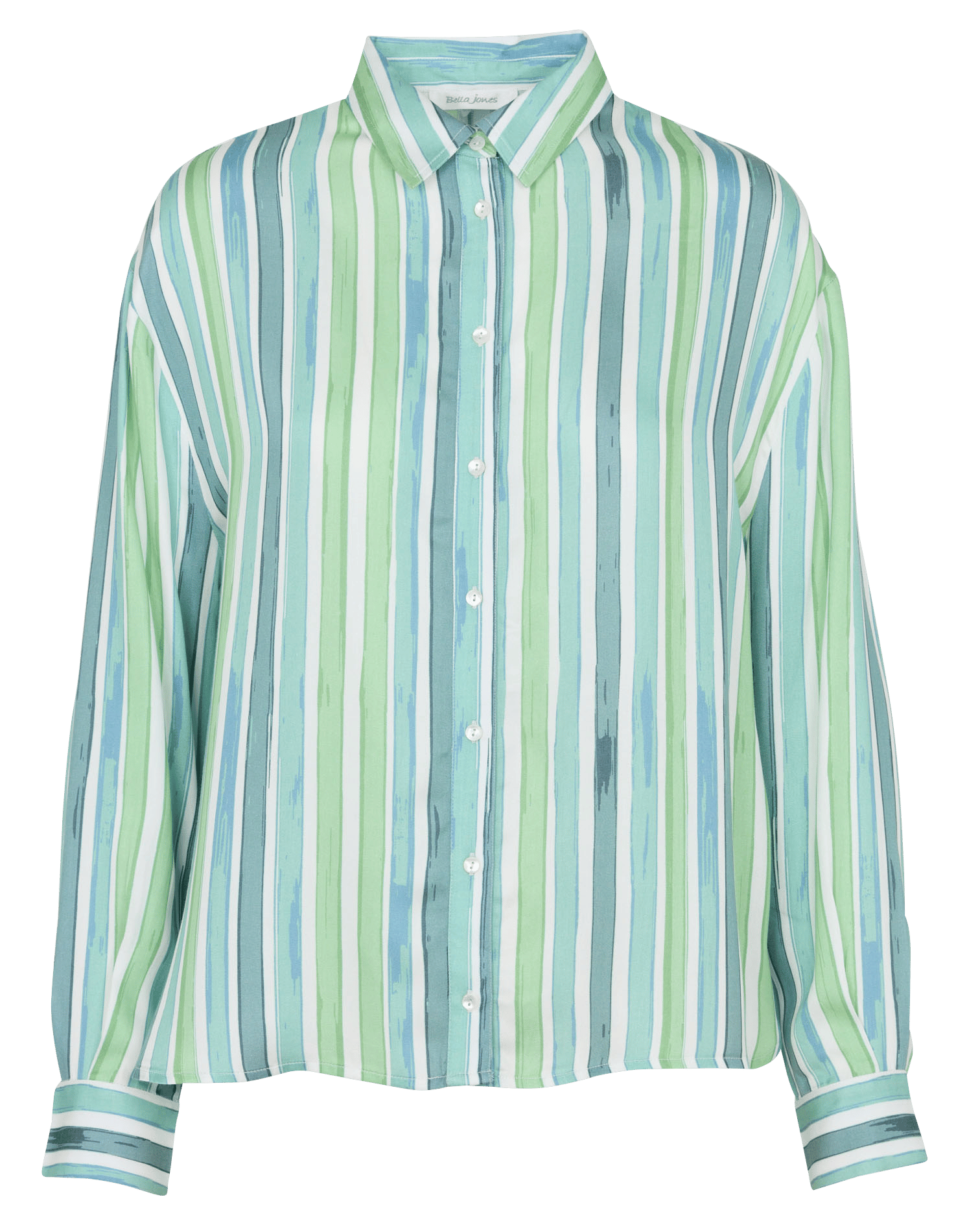 Straight striped shirt with classic collar BELLA JONES Blue