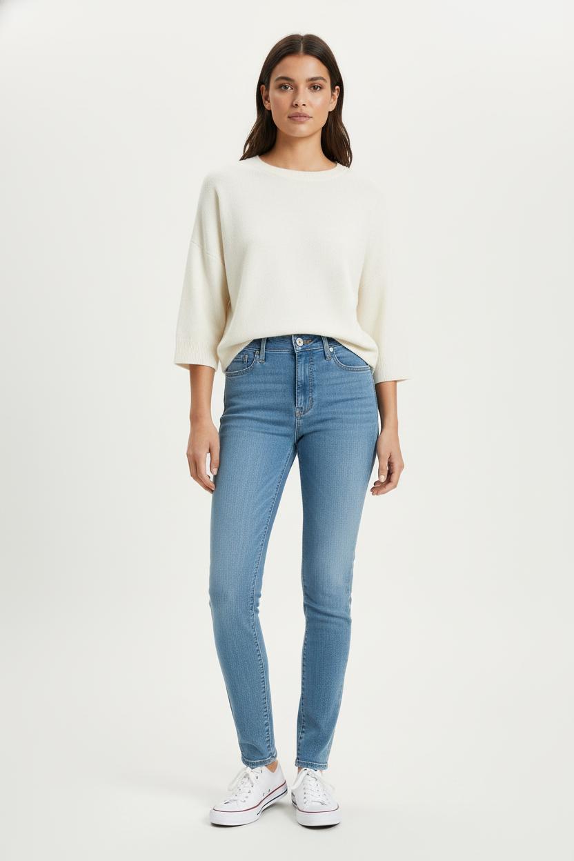 Cropped slim jeans with studs LEVI'S - Seconde main Blue
