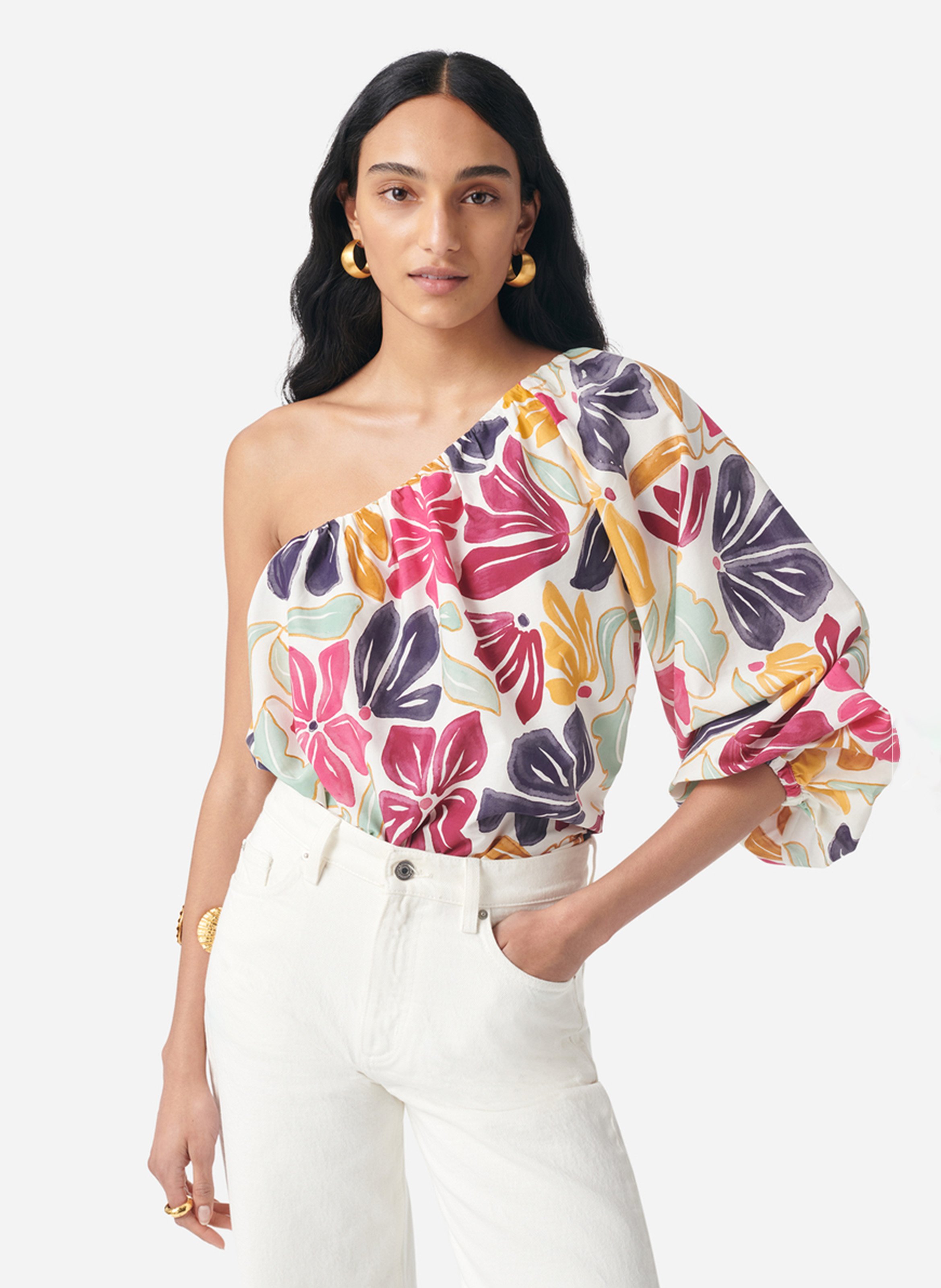 Asymmetrical Printed Top VANESSA BRUNO Multicolored