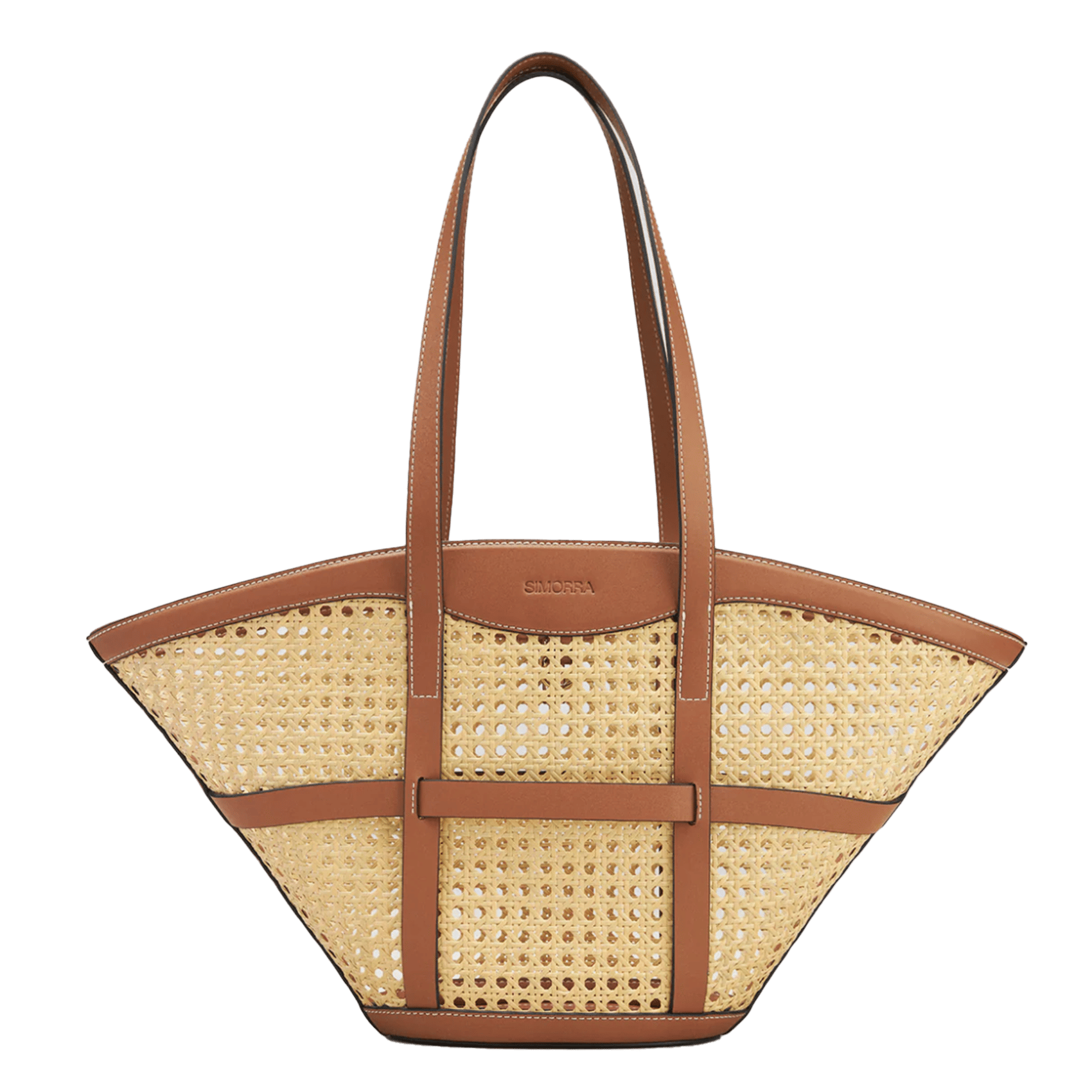Sac cabas en cuir mélangé SIMORRA Marron