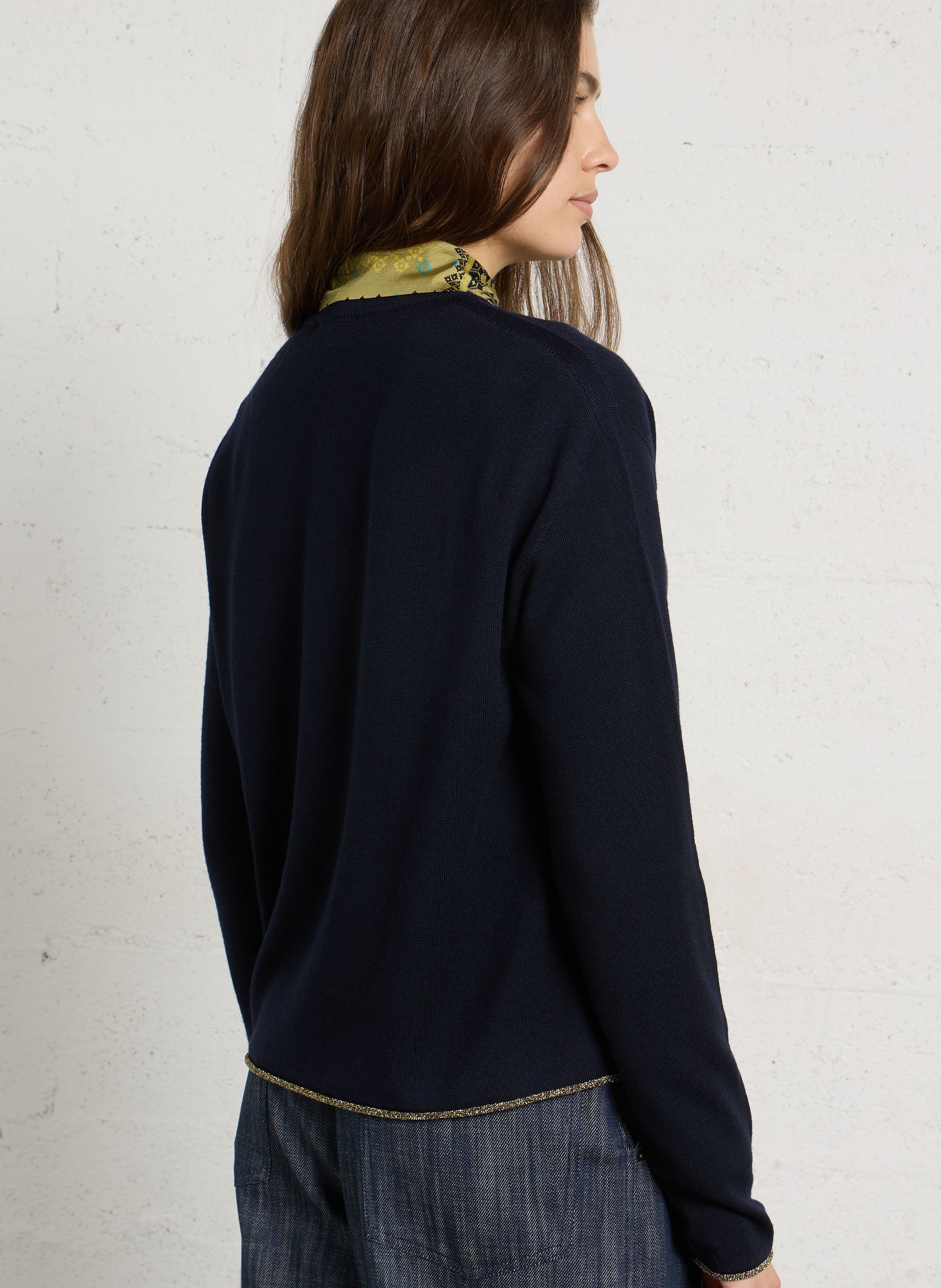Round-neck wool sweater MOMONI Blue