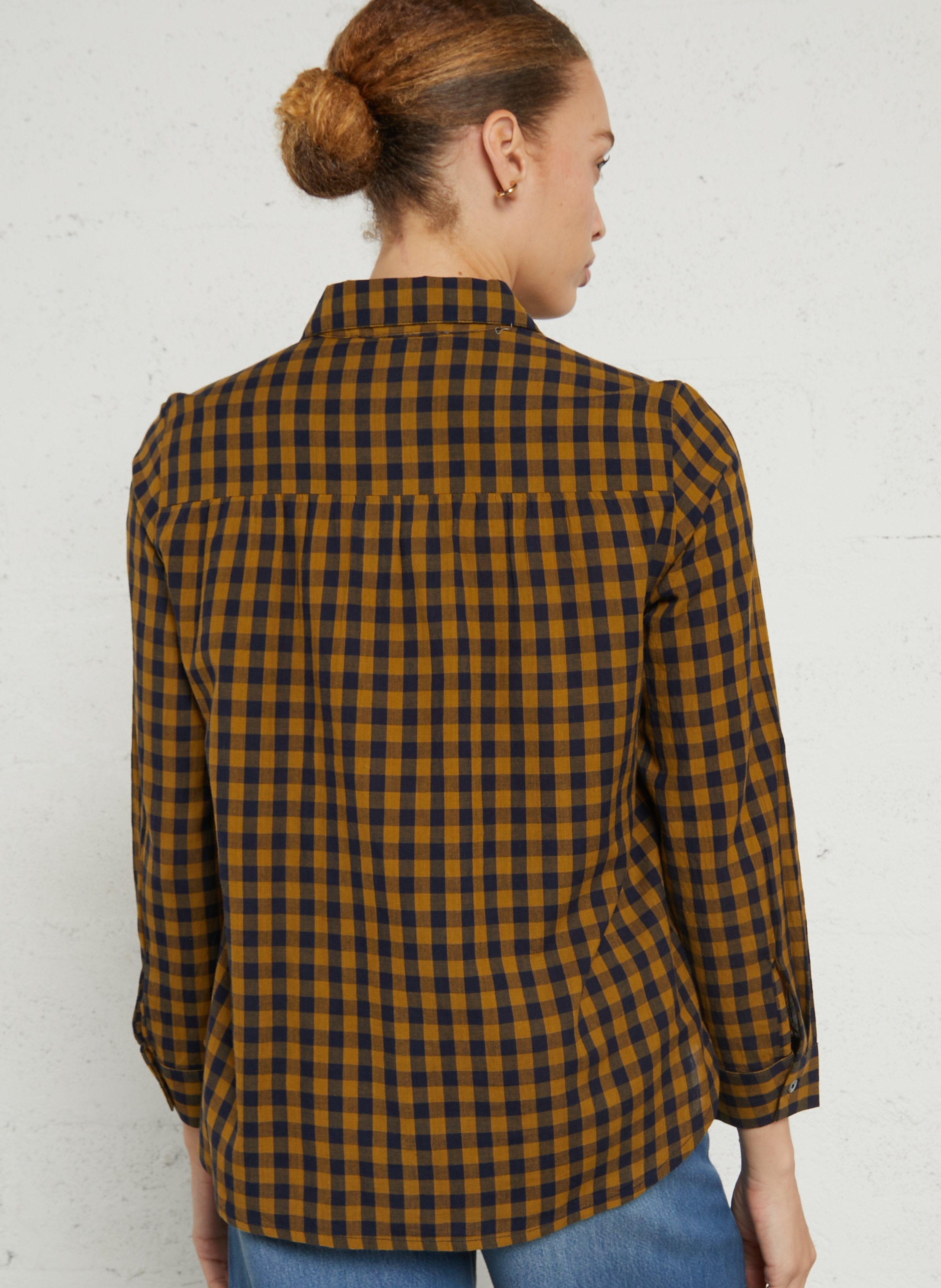 Chemise à carreaux en coton NICE THINGS Vert