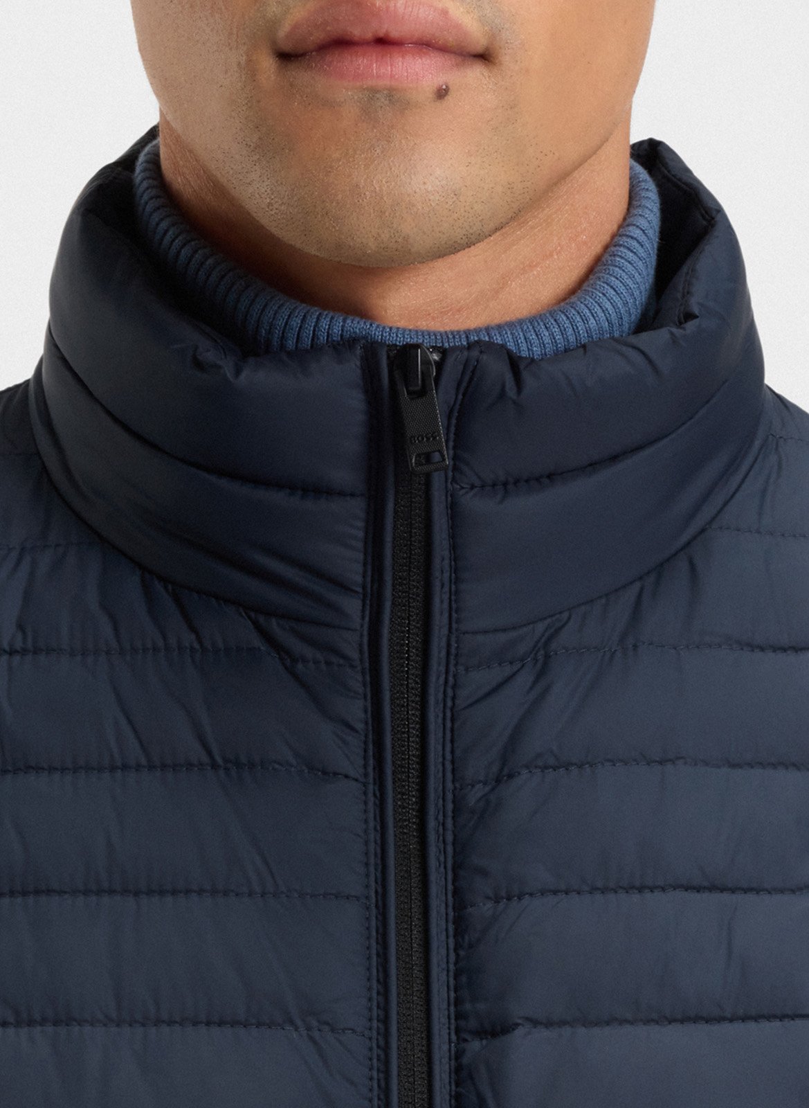 Quilted water-repellent and packable jacket with logo BOSS Blue