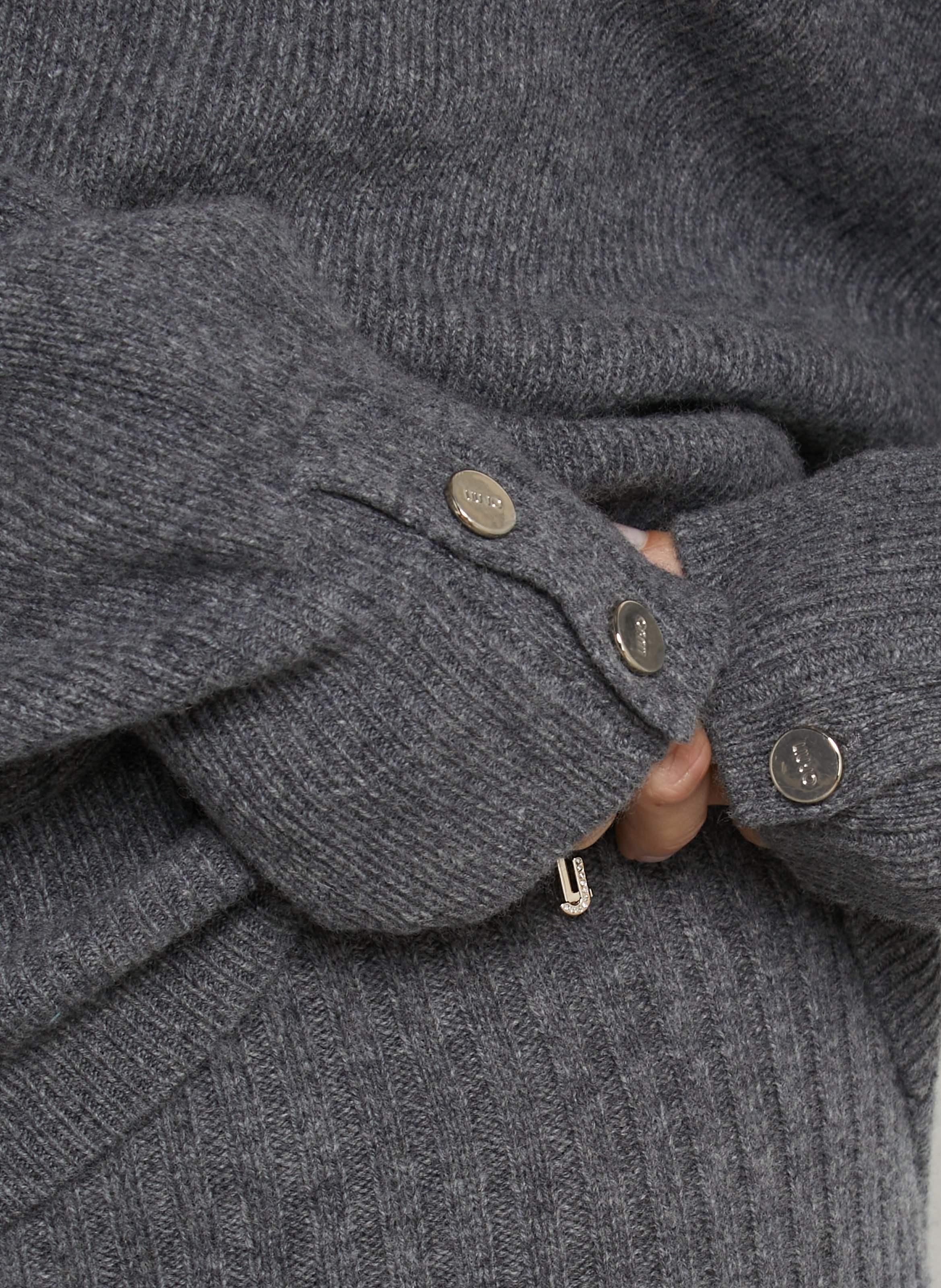 Pull ample col roulé en laine LIU JO Gris