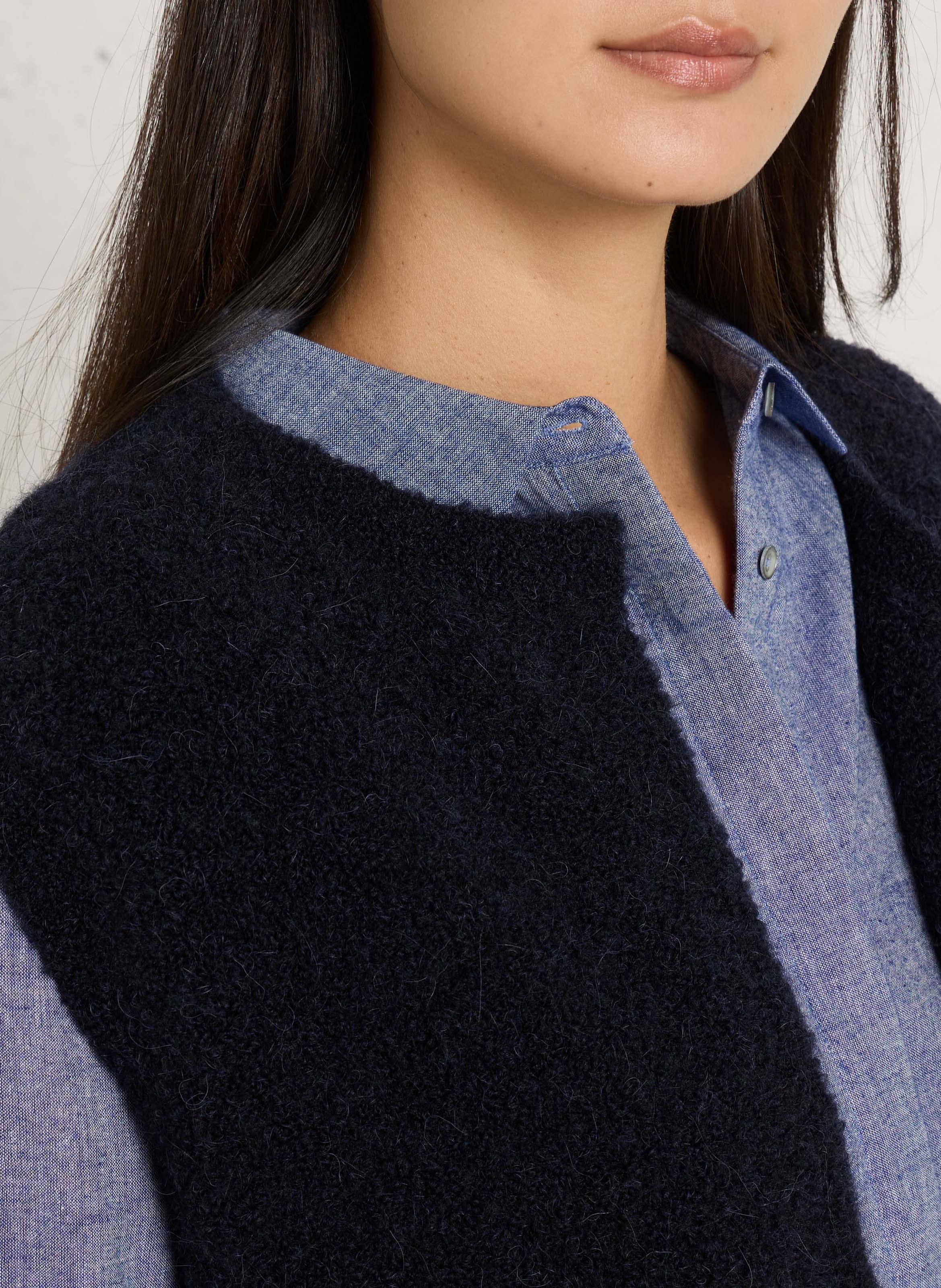 Straight cardigan DES PETITS HAUTS Blue