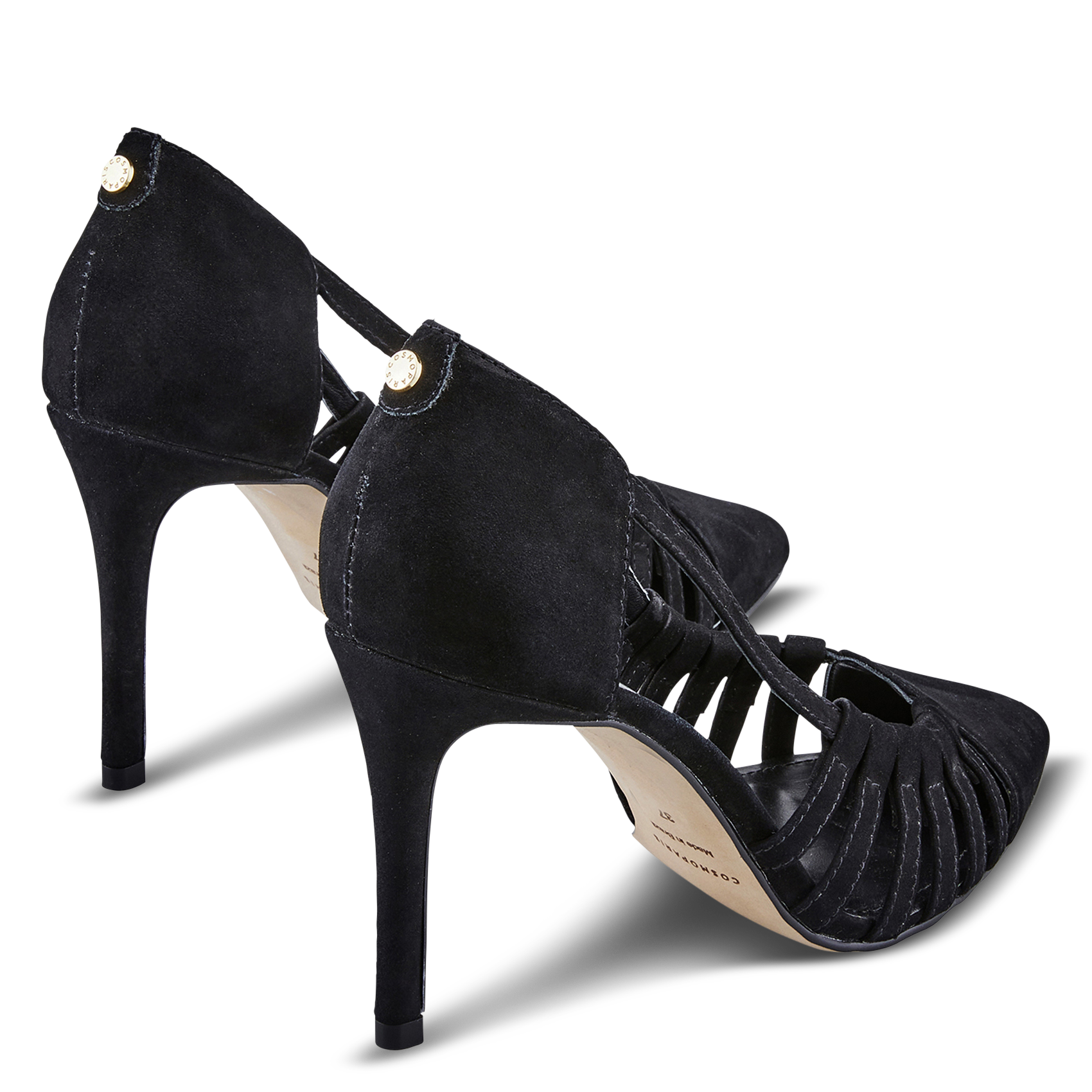 Pumps met bandjes van nubuckleer COSMOPARIS Zwart